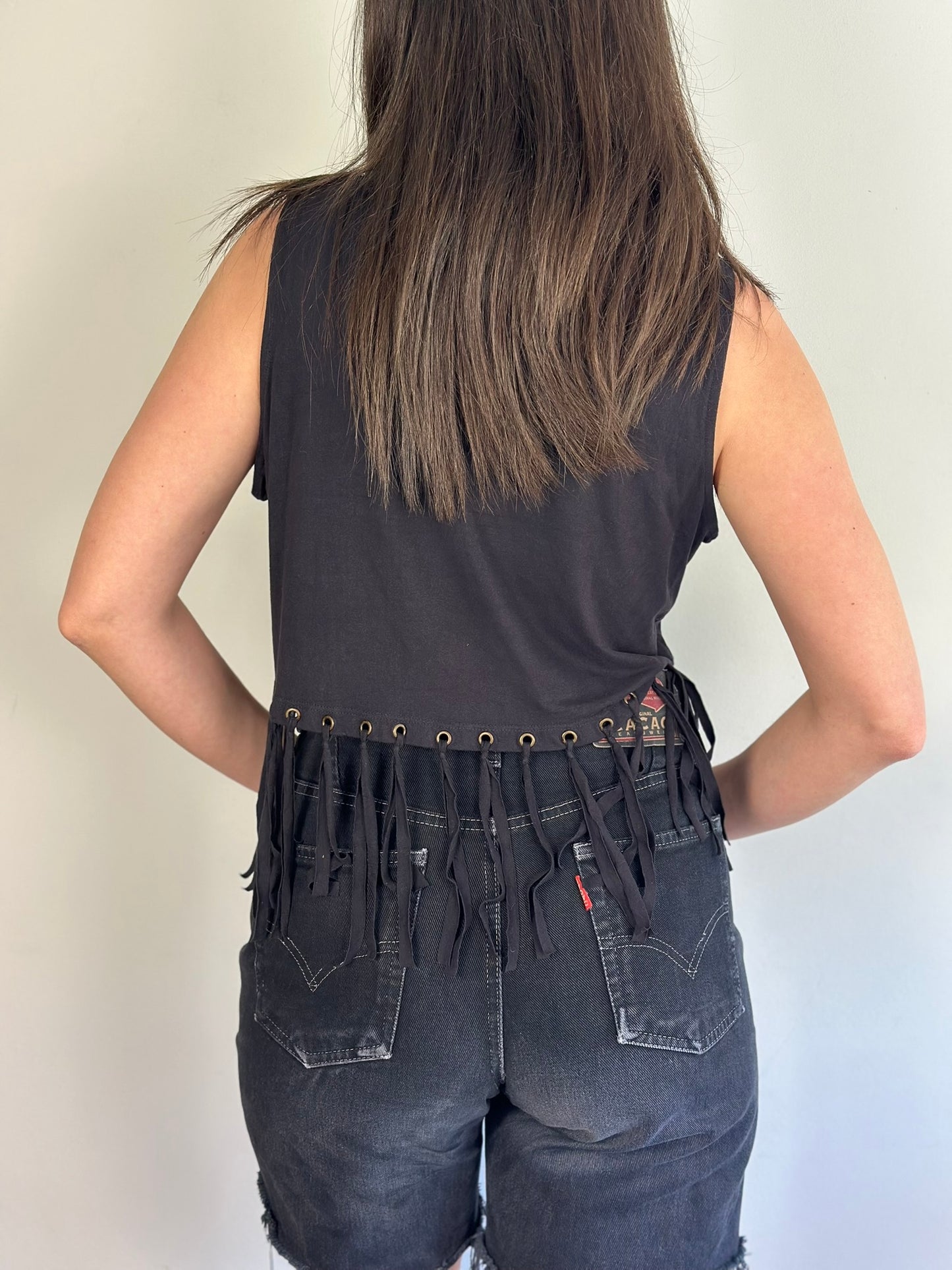 Black Fringe Top