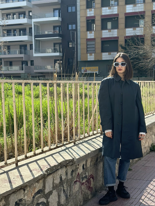 Vintage Blue Trench Coat