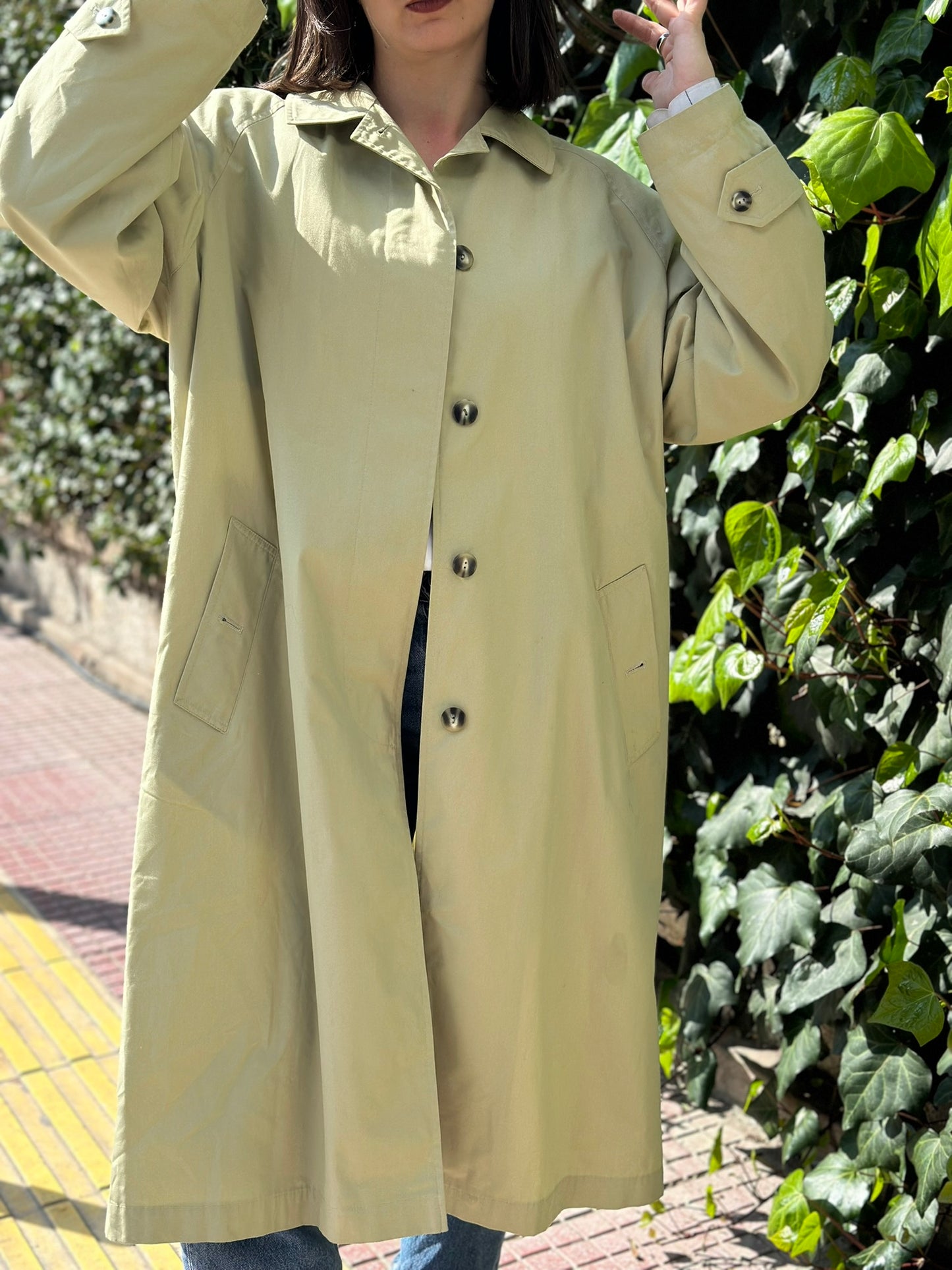 Vintage Green Trench Coat