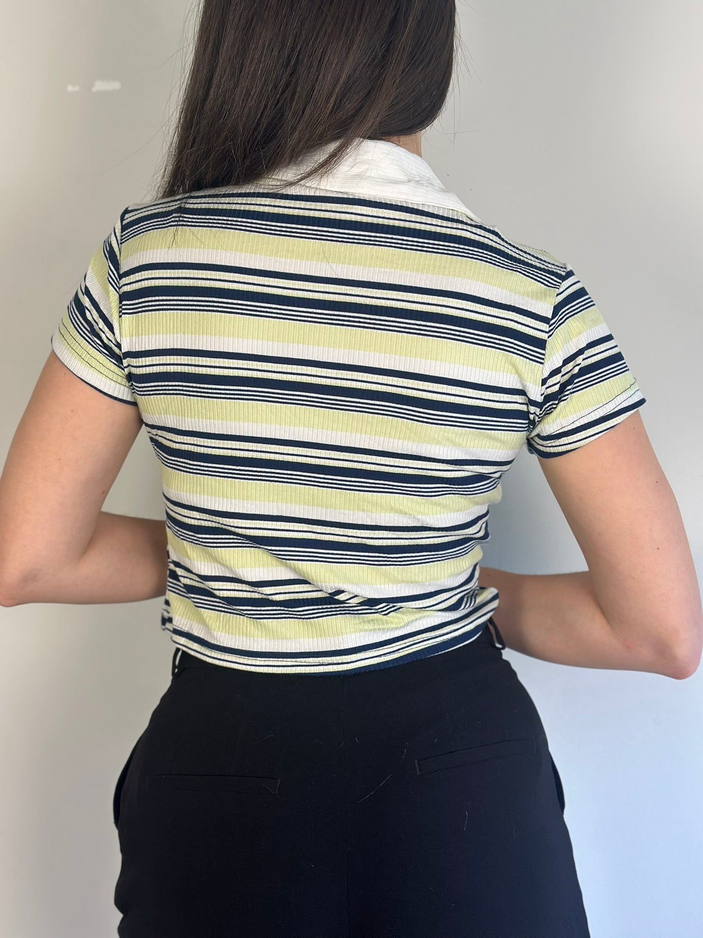 Striped Cropped Polo