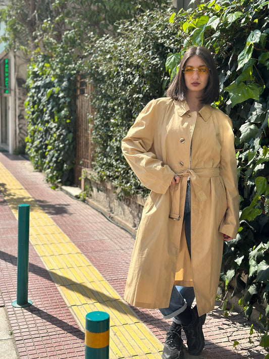 Vintage Yellow Trench Coat