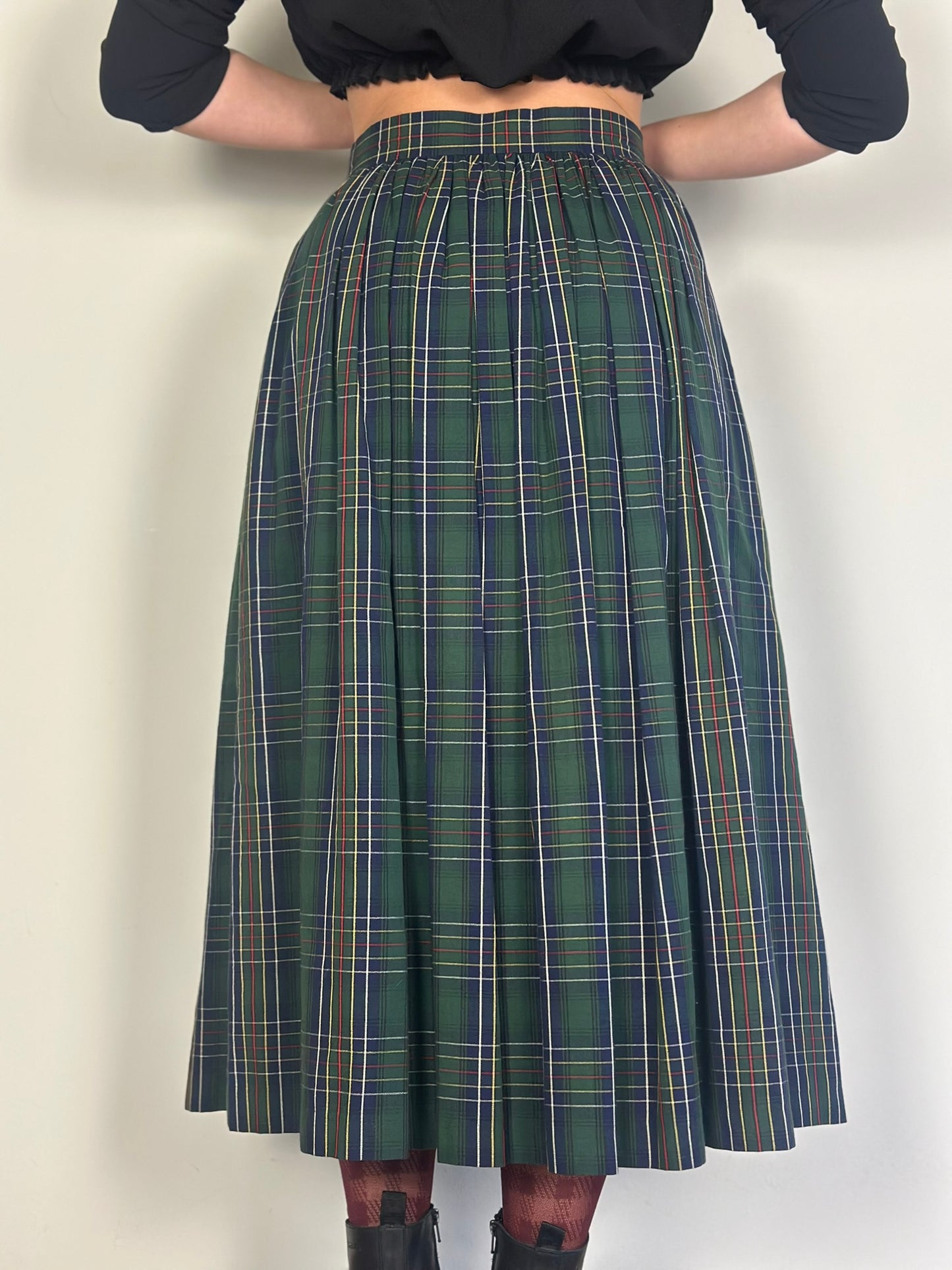 Vintage Checked Maxi Skirt