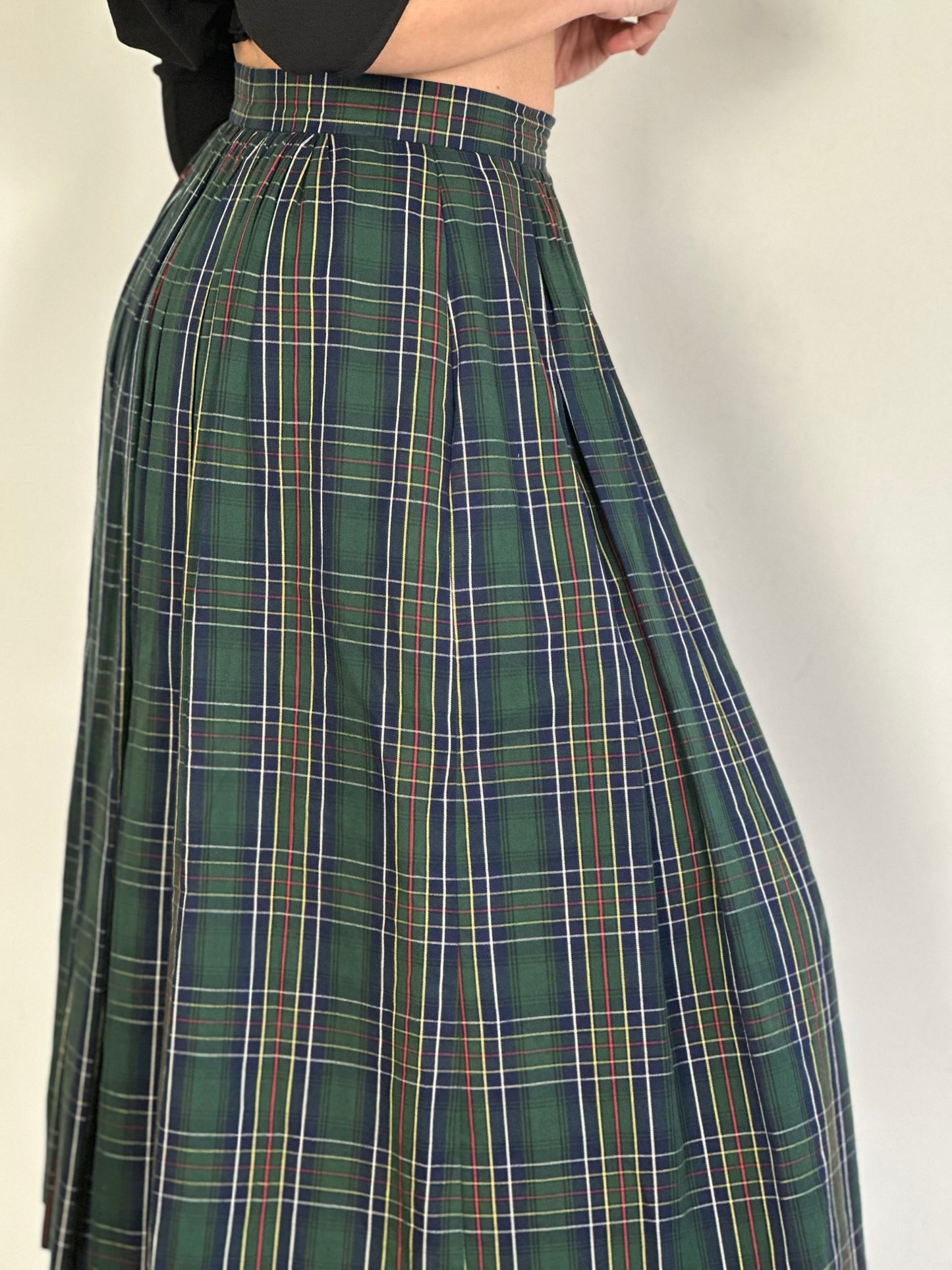 Vintage Checked Maxi Skirt