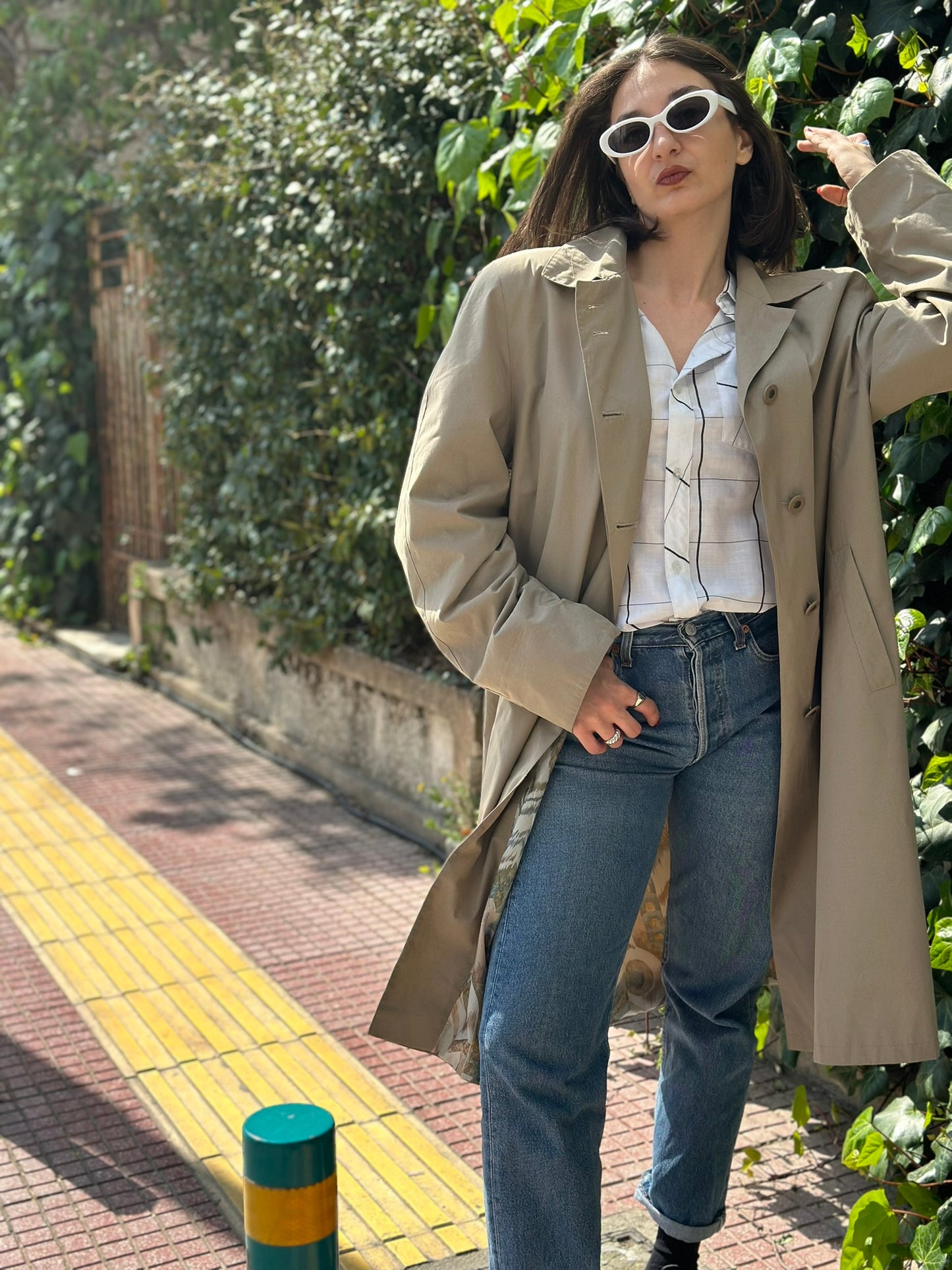 Vintage Khaki Trench Coat