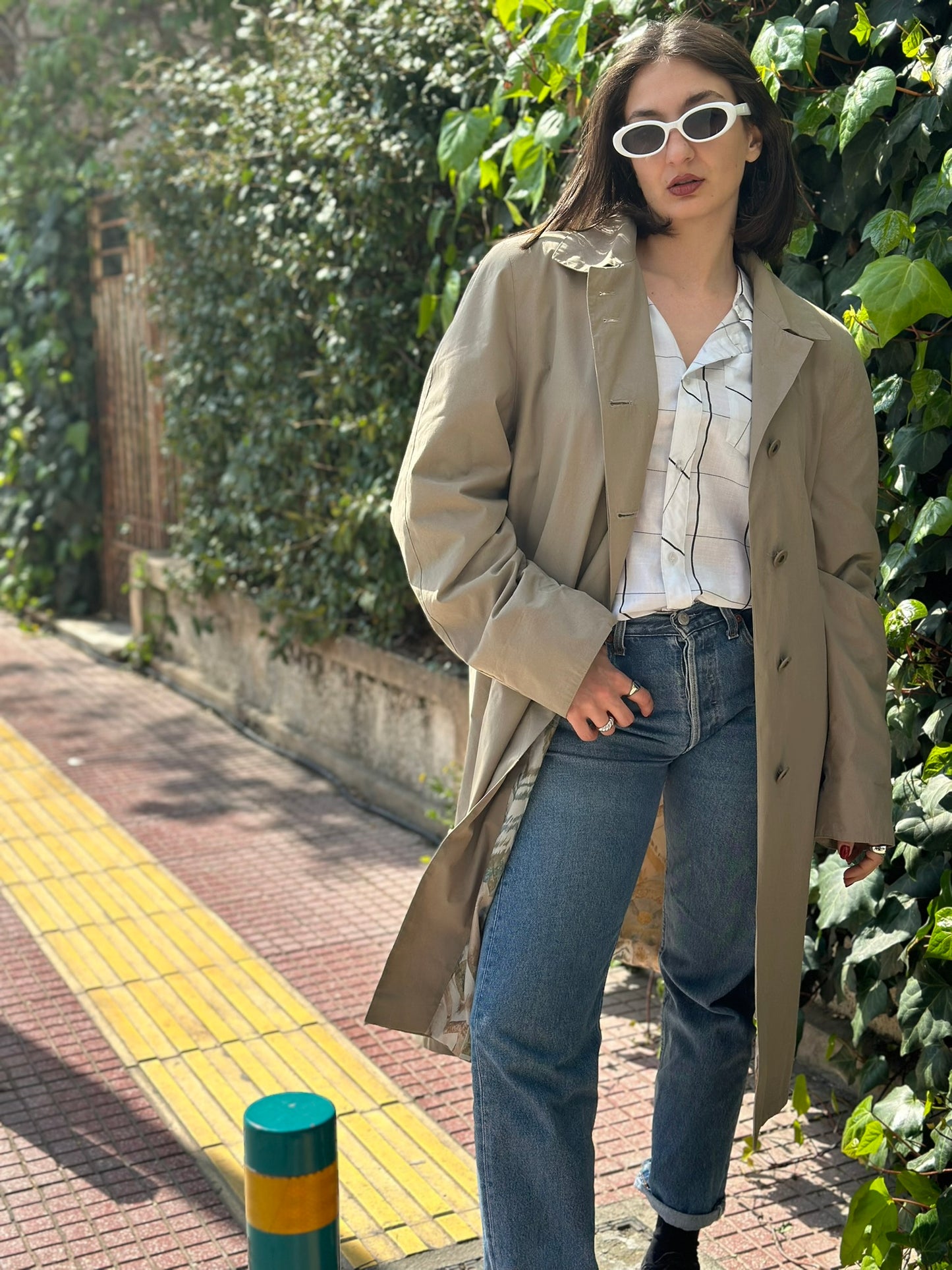 Vintage Khaki Trench Coat