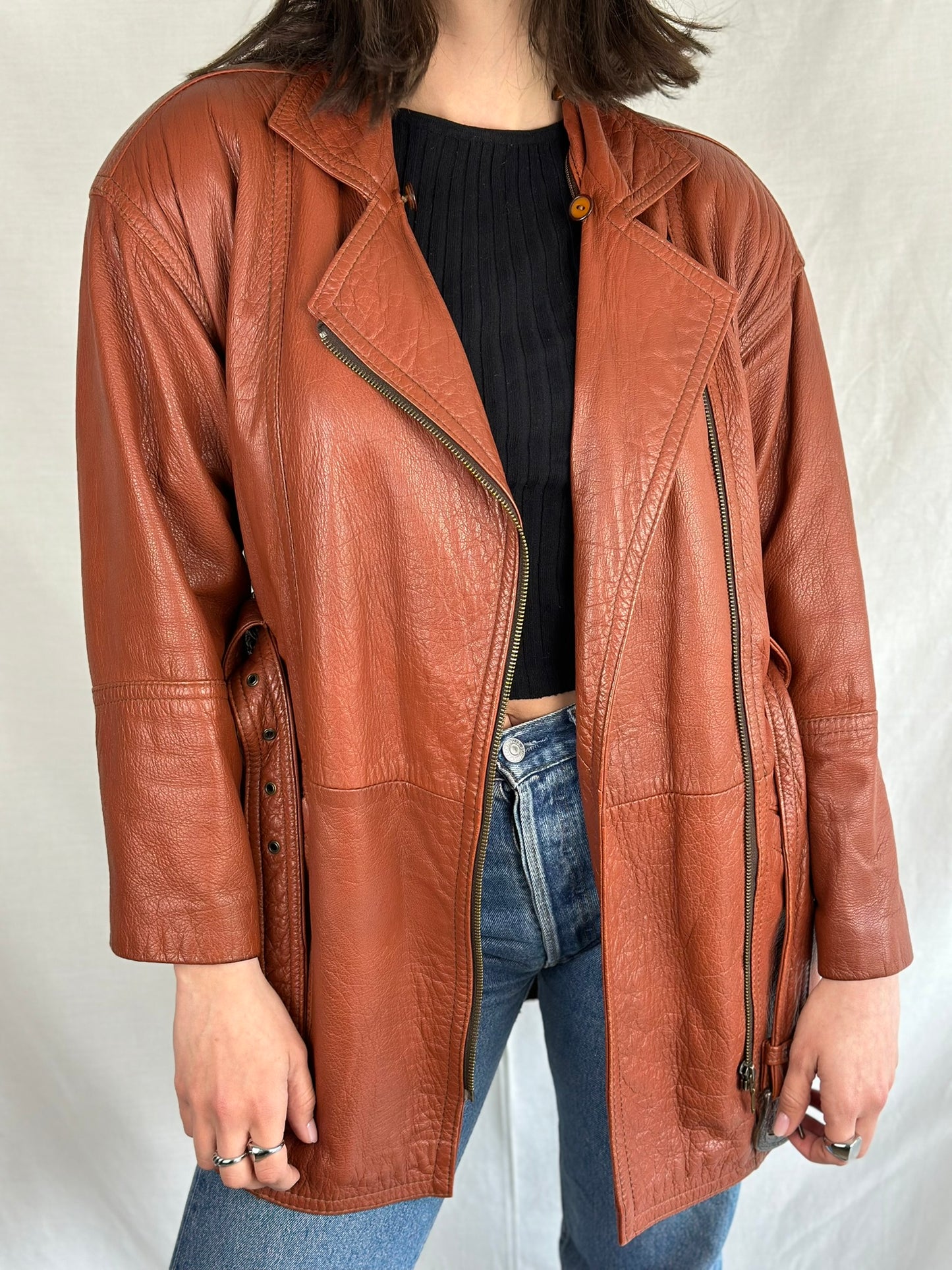 Vintage Camel Leather Jacket