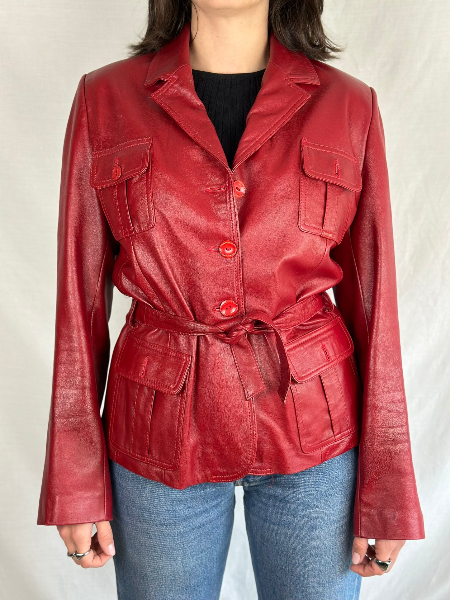Vintage Red Leather Jacket