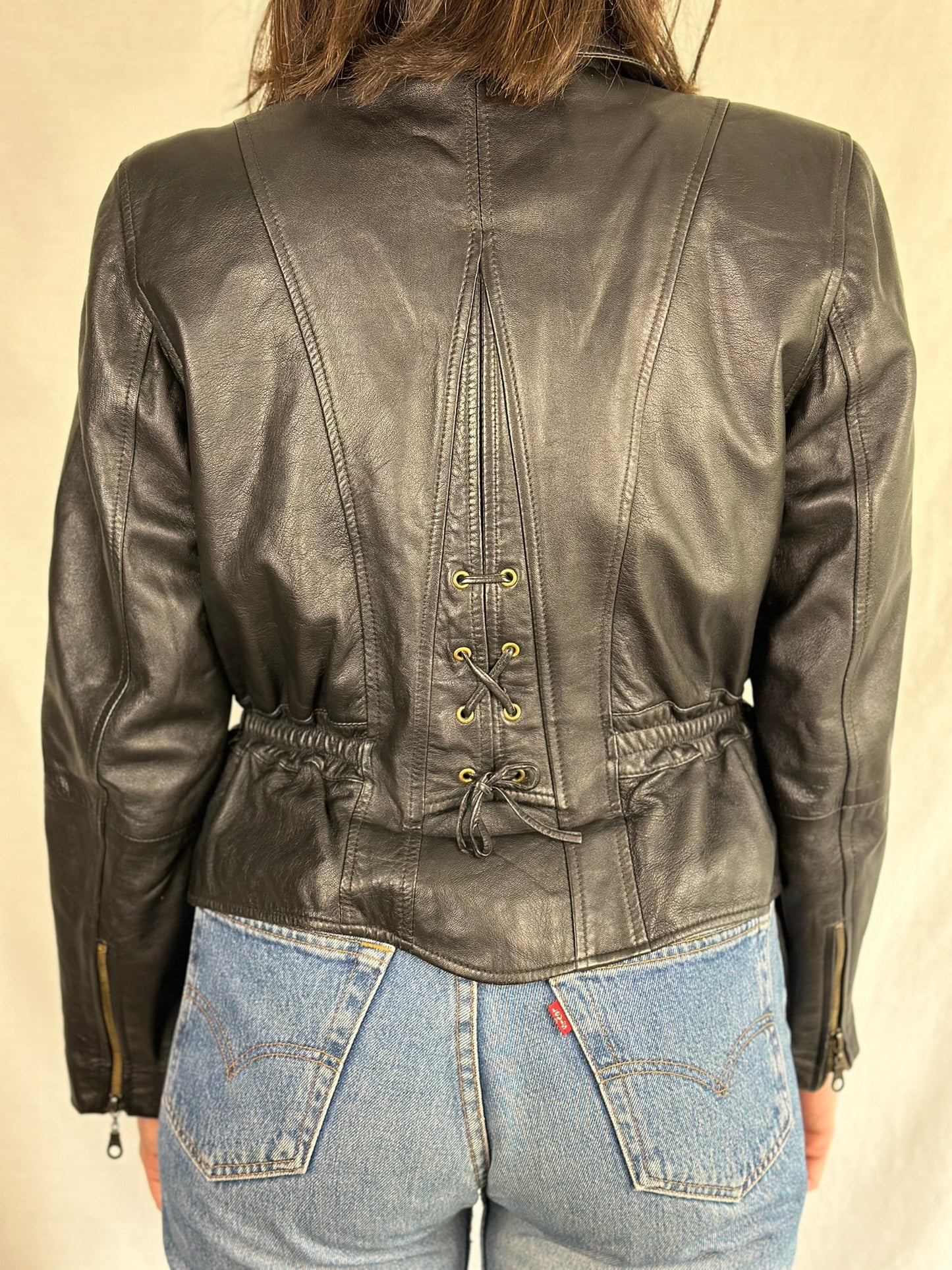 Cropped Vintage Leather Jacket