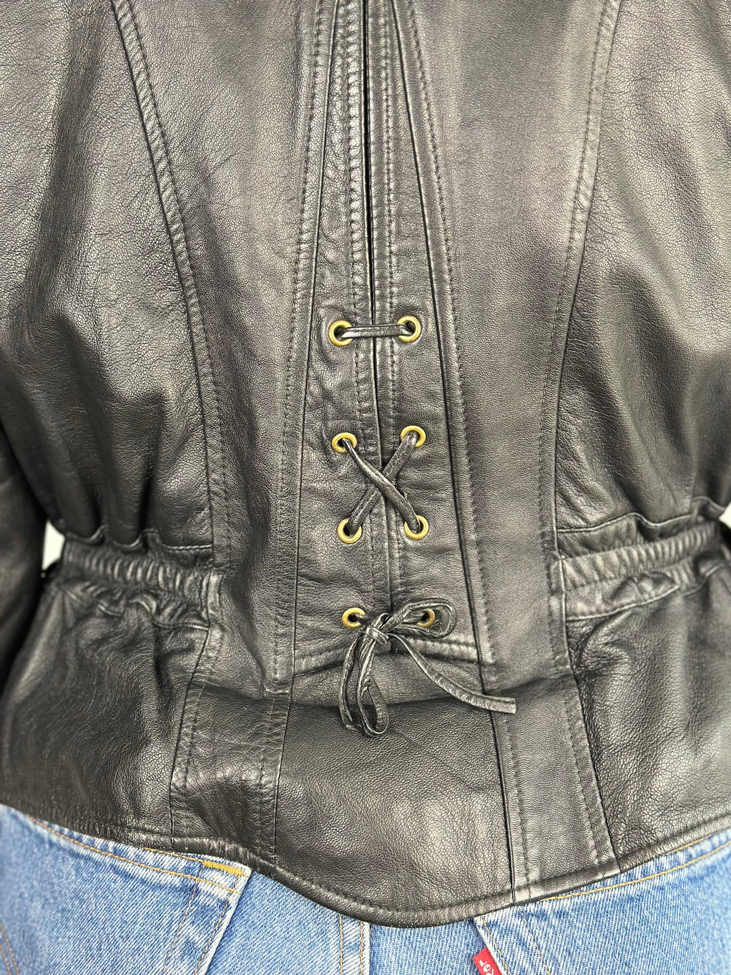 Cropped Vintage Leather Jacket