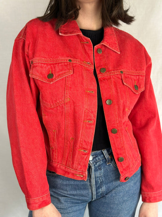 Vintage Red Denim Jacket