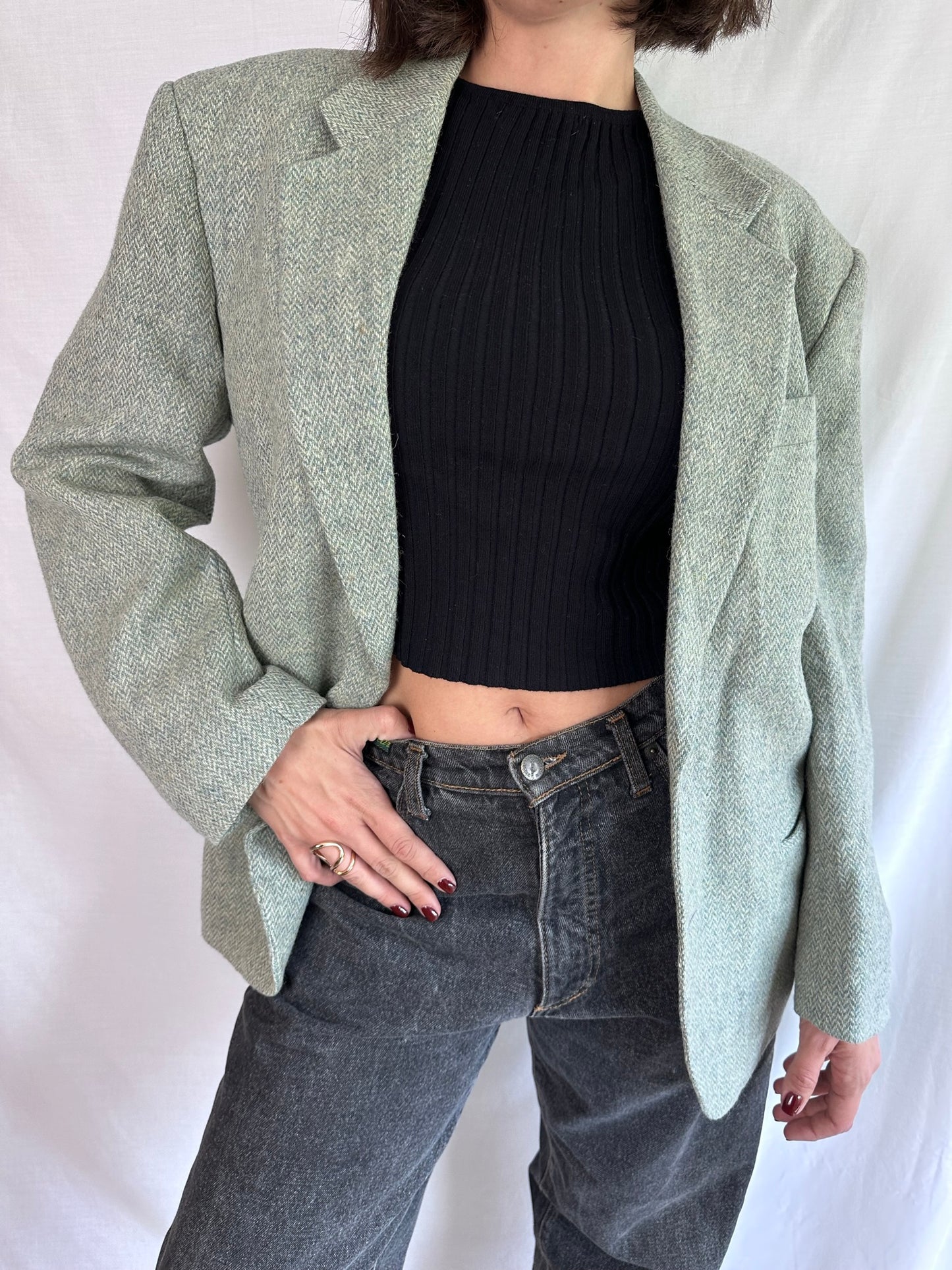 Mint wool blazer