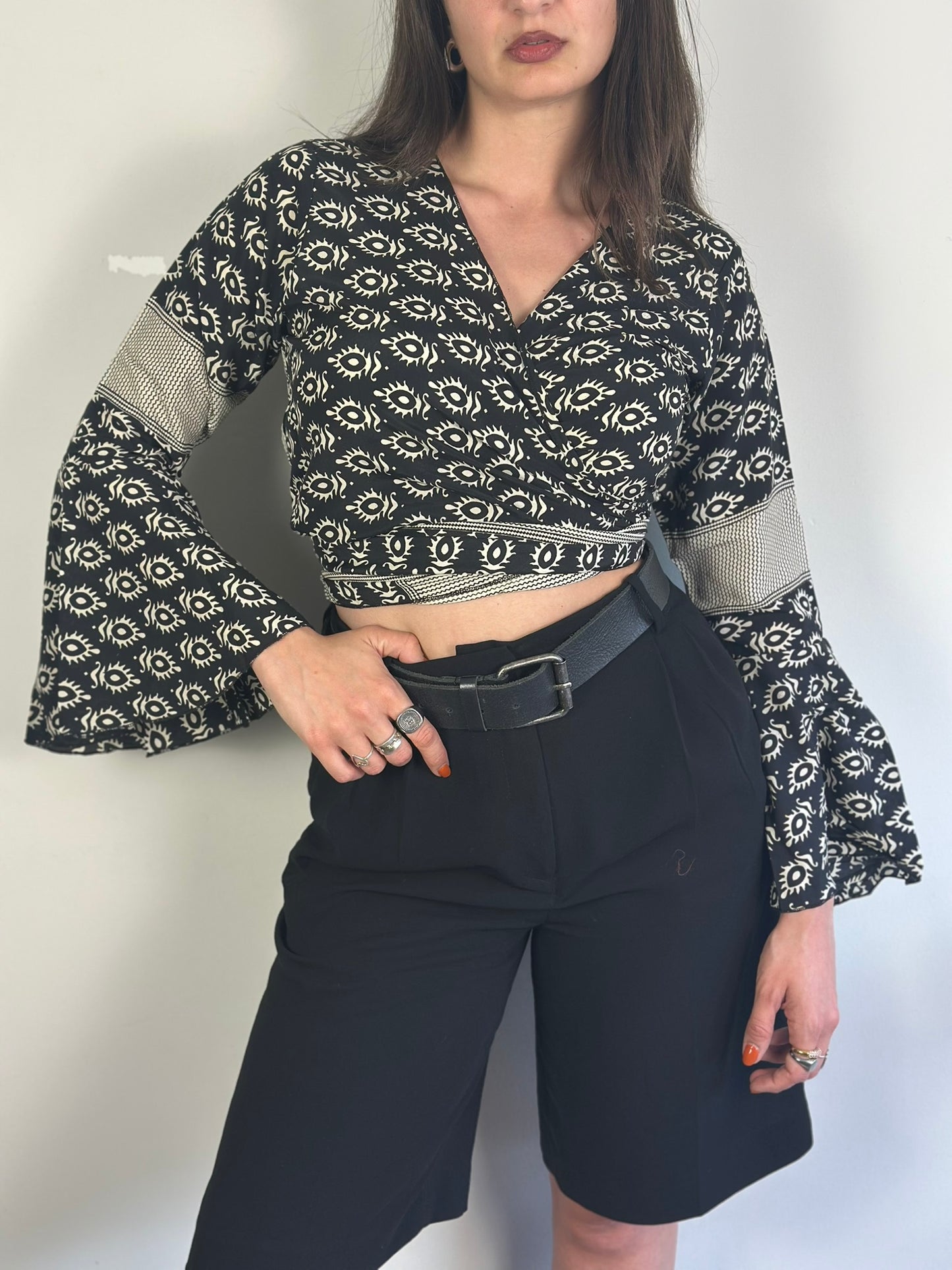 Recycled Silk Wrap Top