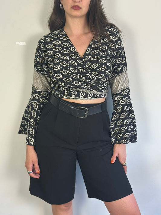 Recycled Silk Wrap Top