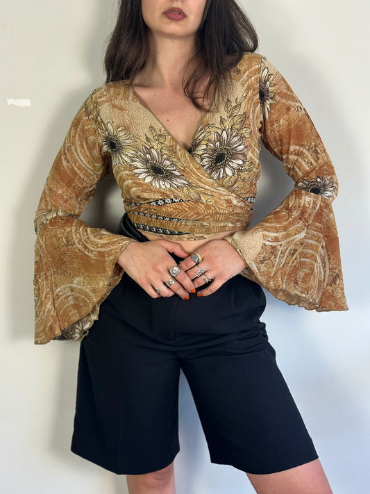 Recycled Silk Wrap Top