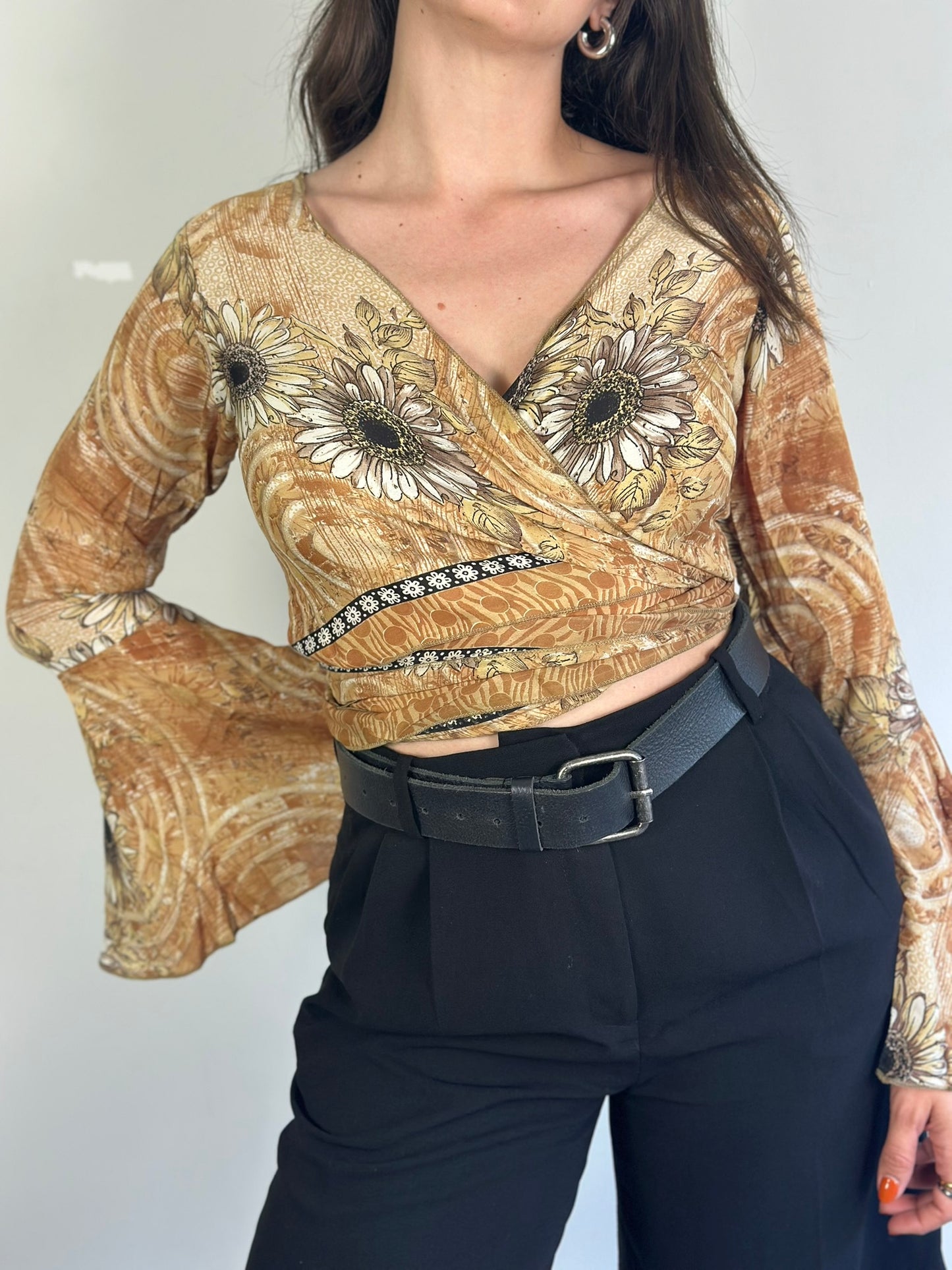 Recycled Silk Wrap Top