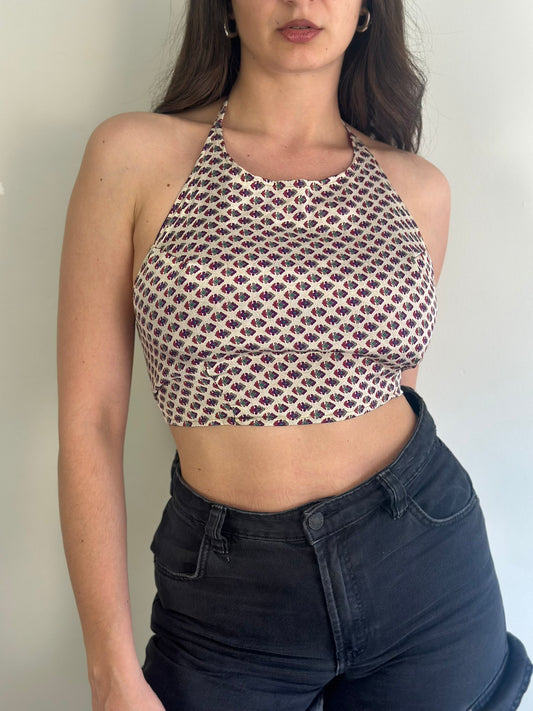 Silk Double Face Crop Top