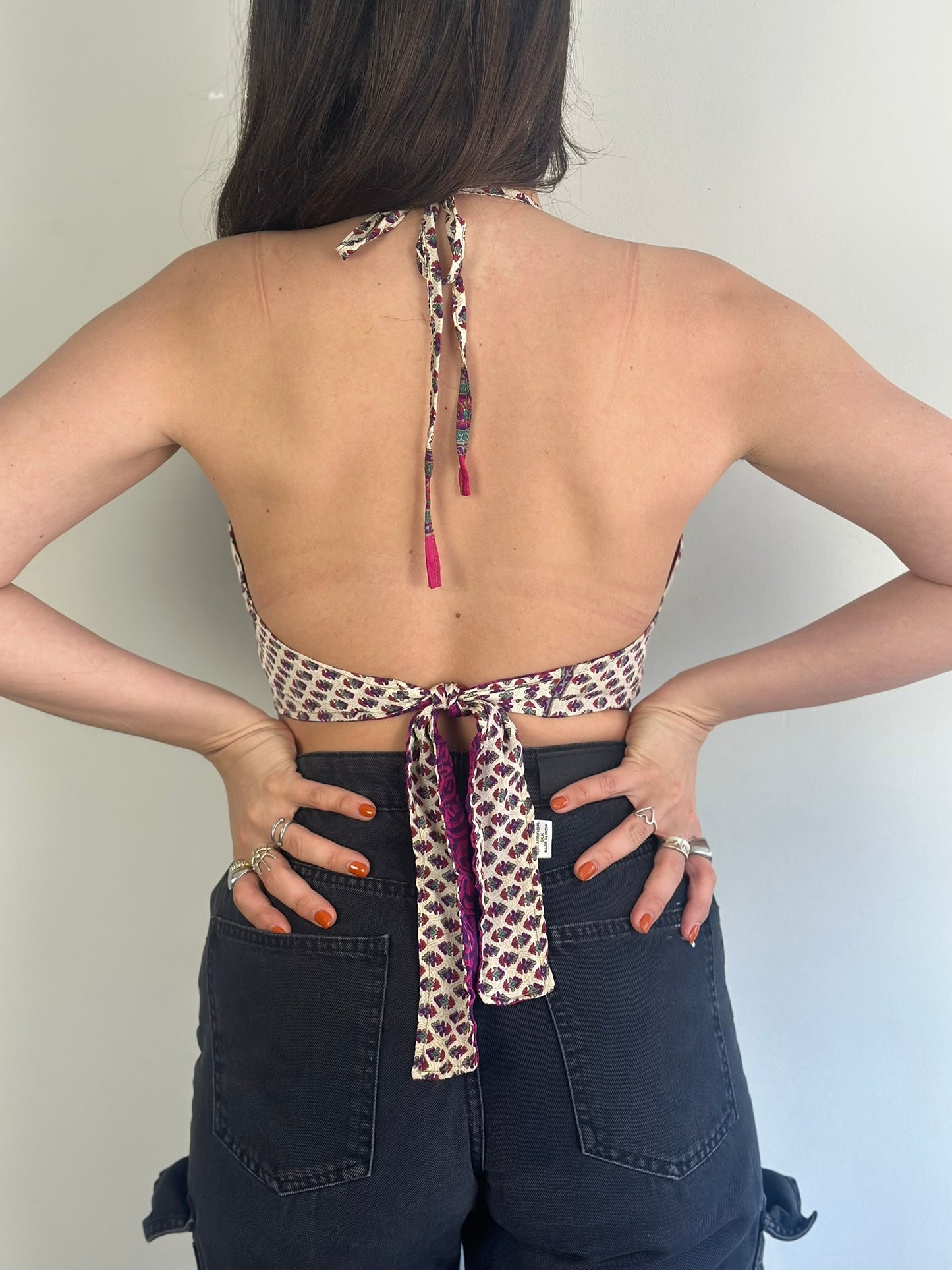 Silk Double Face Crop Top