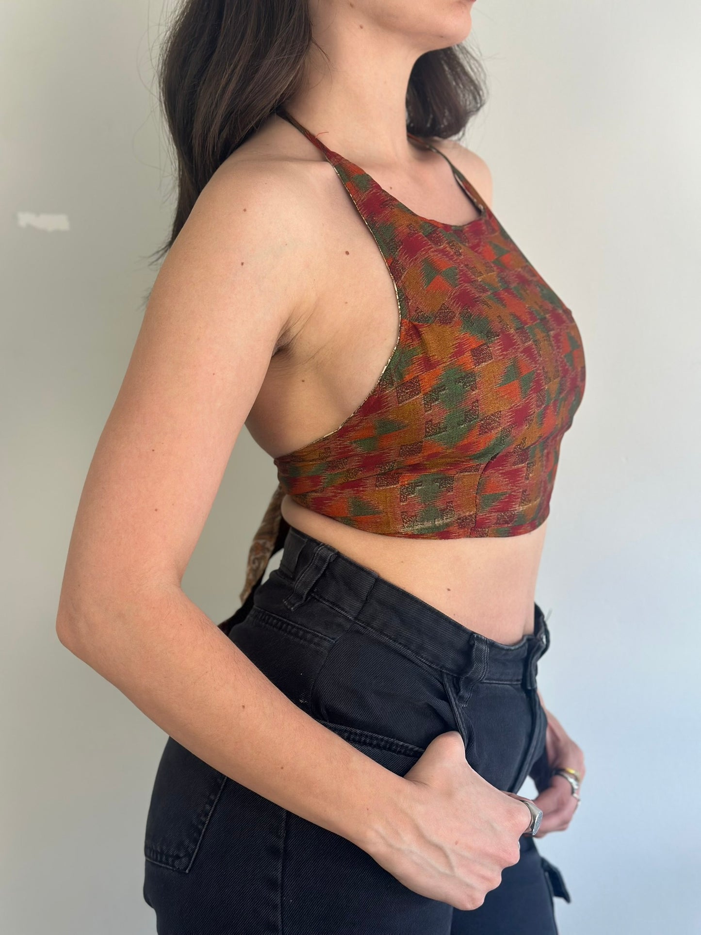 Silk Double Face Crop Top