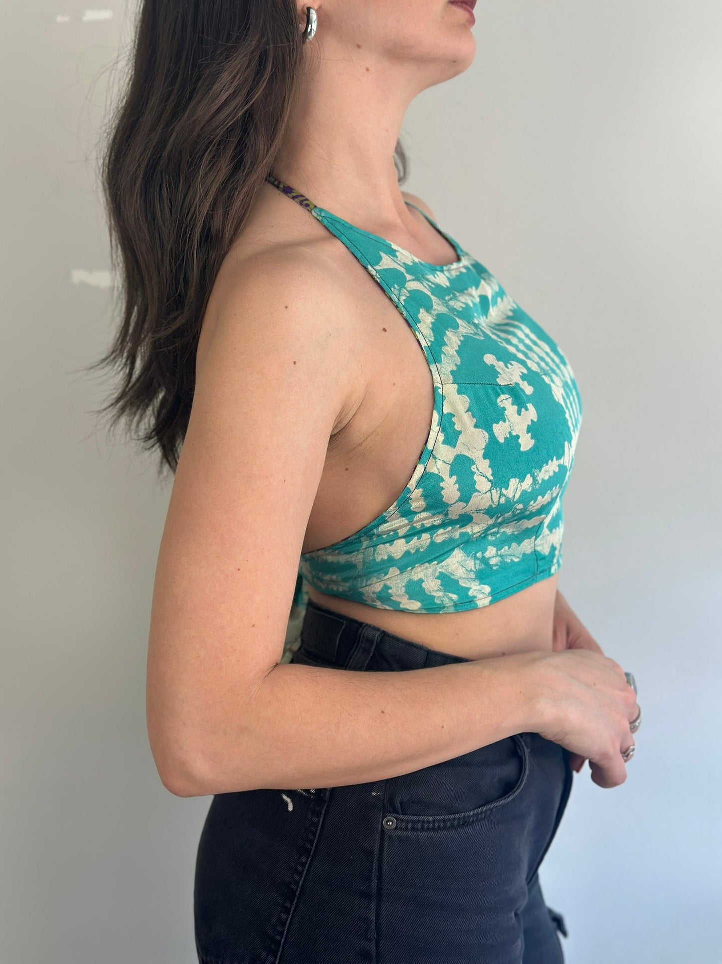 Silk Double Face Crop Top