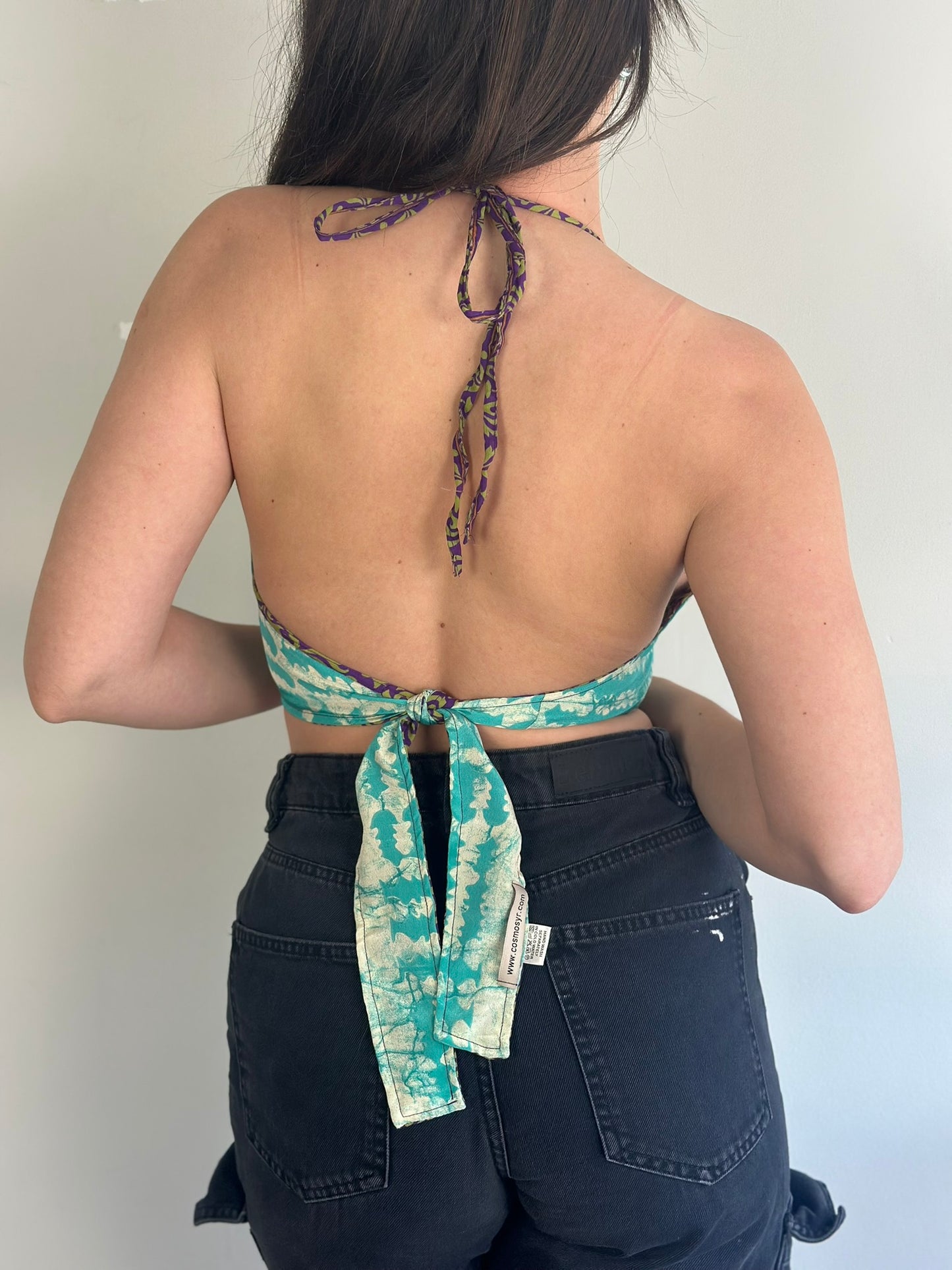 Silk Double Face Crop Top