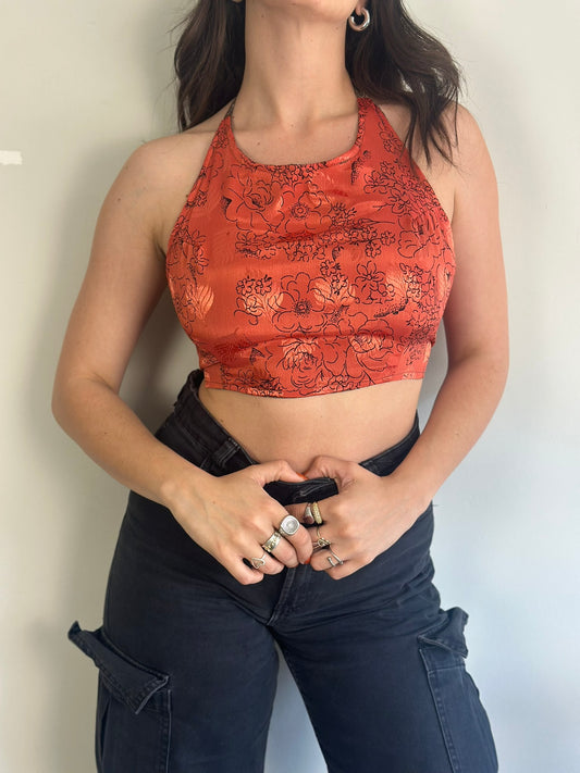 Silk Double Face Crop Top