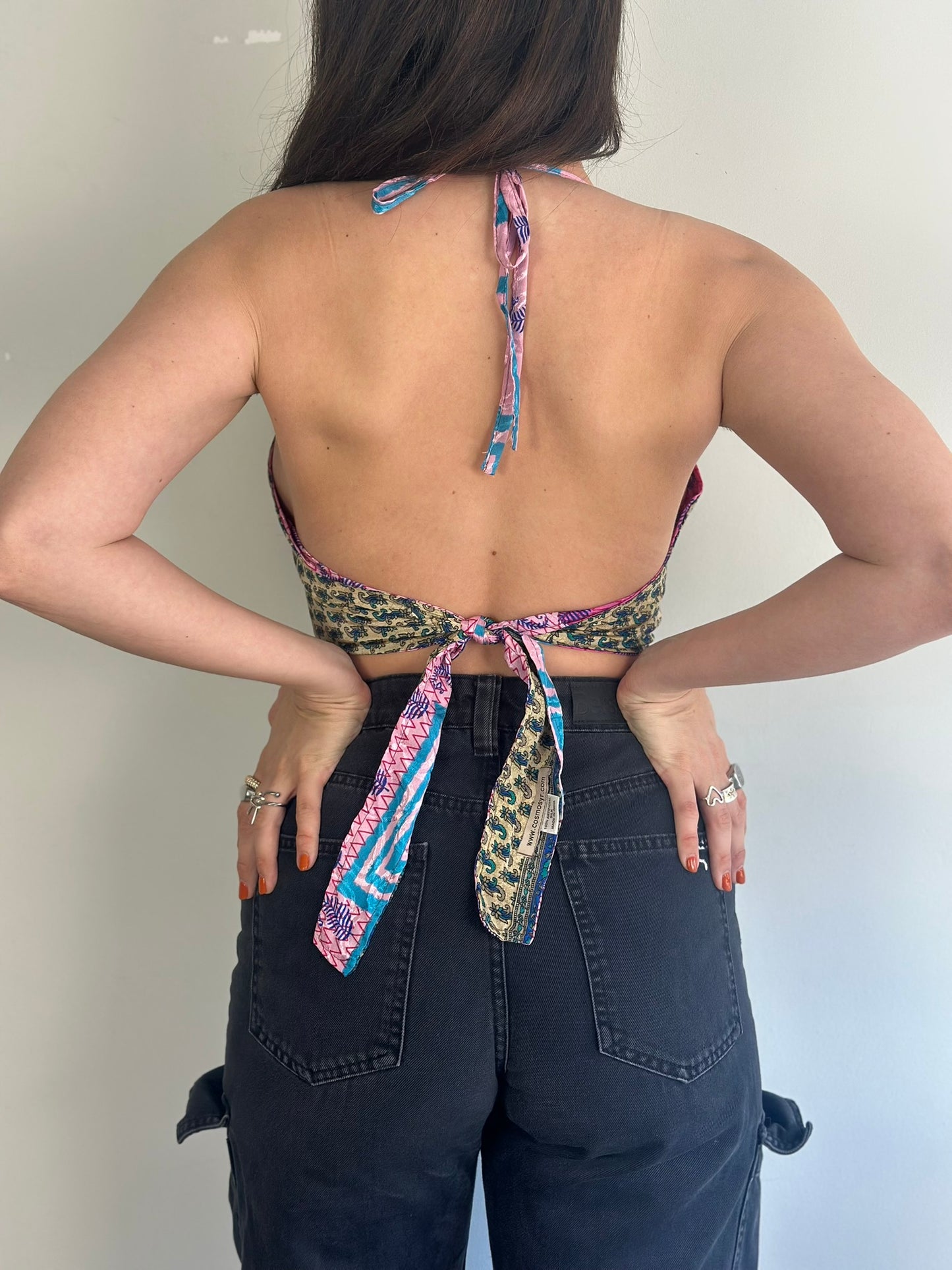Silk Double Face Crop Top