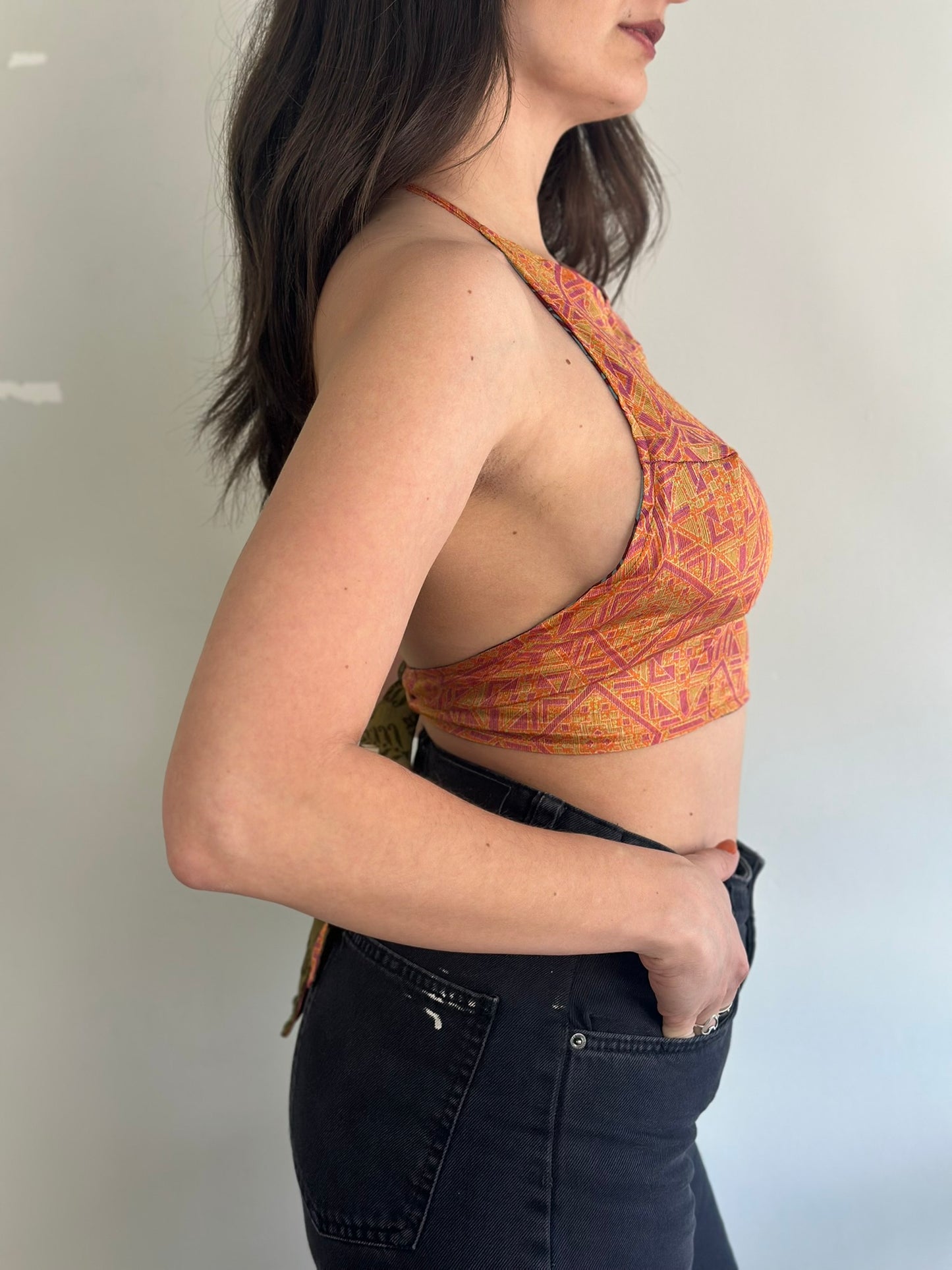 Silk Double Face Crop Top