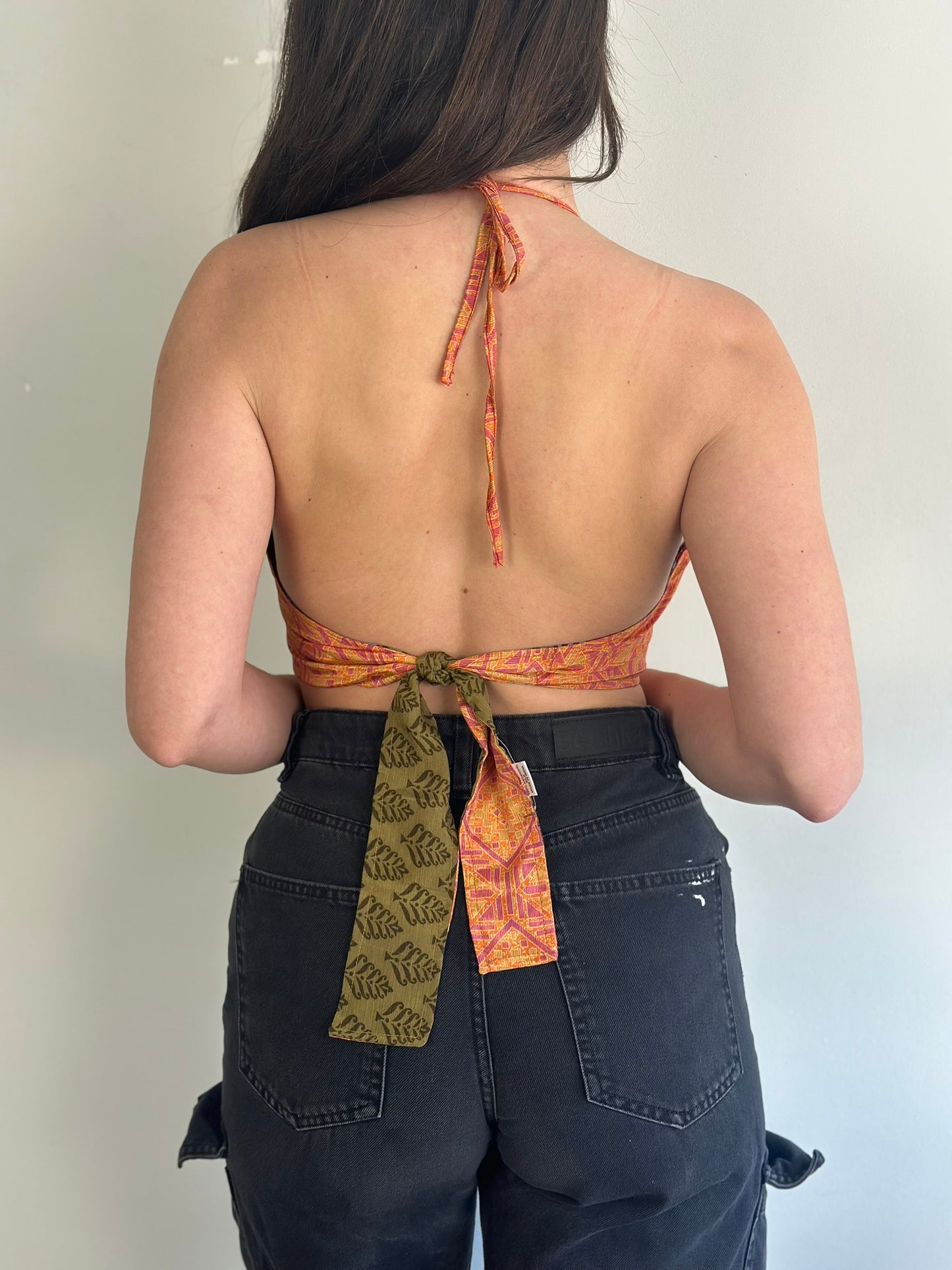 Silk Double Face Crop Top