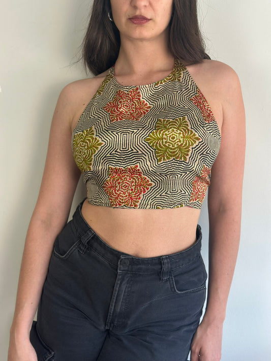 Silk Double Face Crop Top