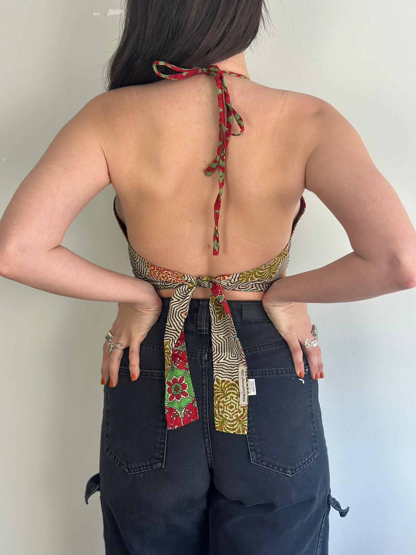 Silk Double Face Crop Top