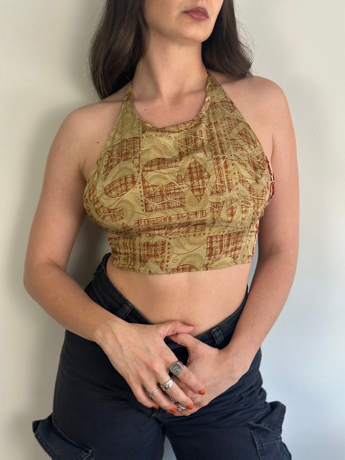 Silk Double Face Crop Top