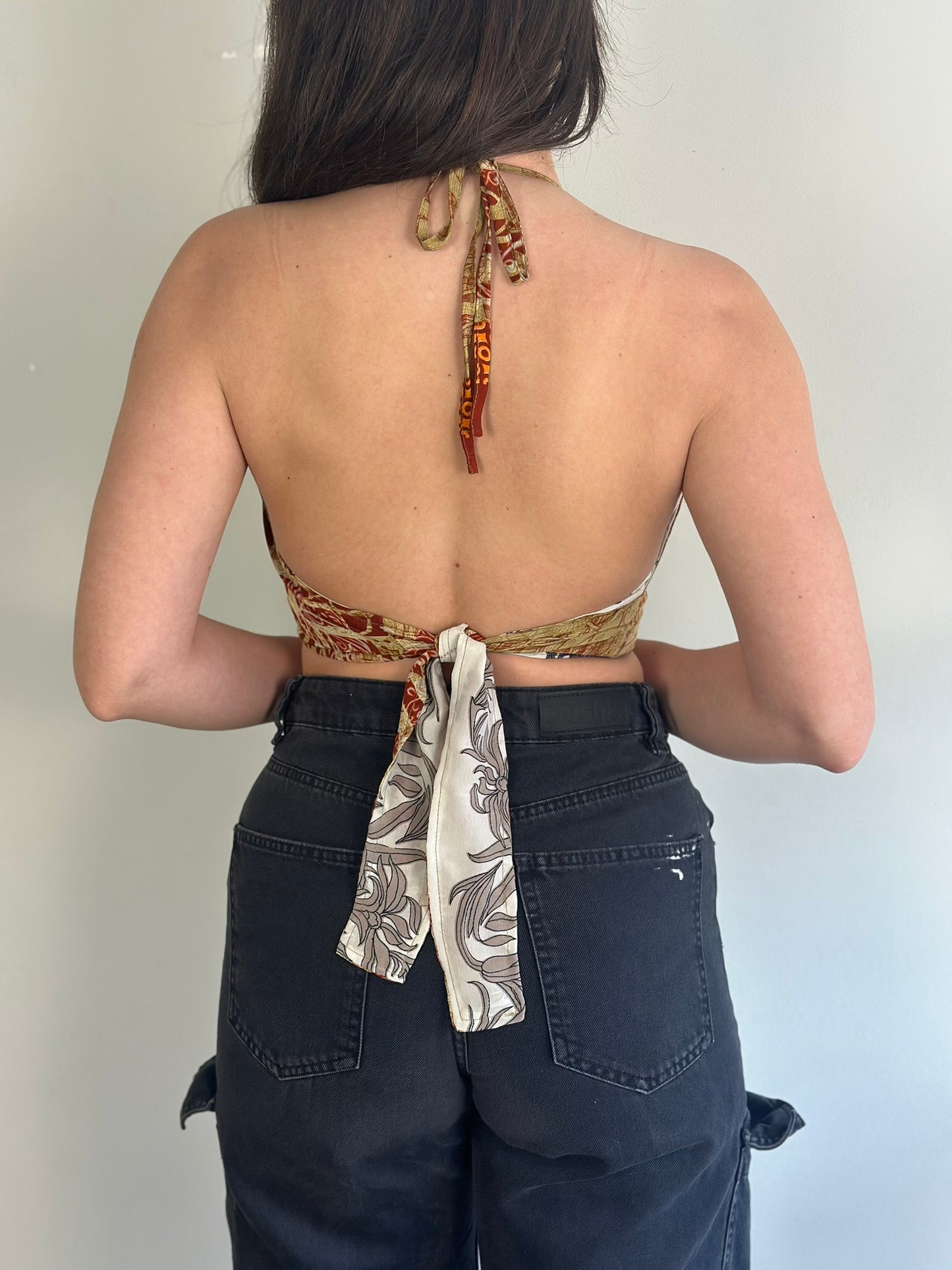 Silk Double Face Crop Top