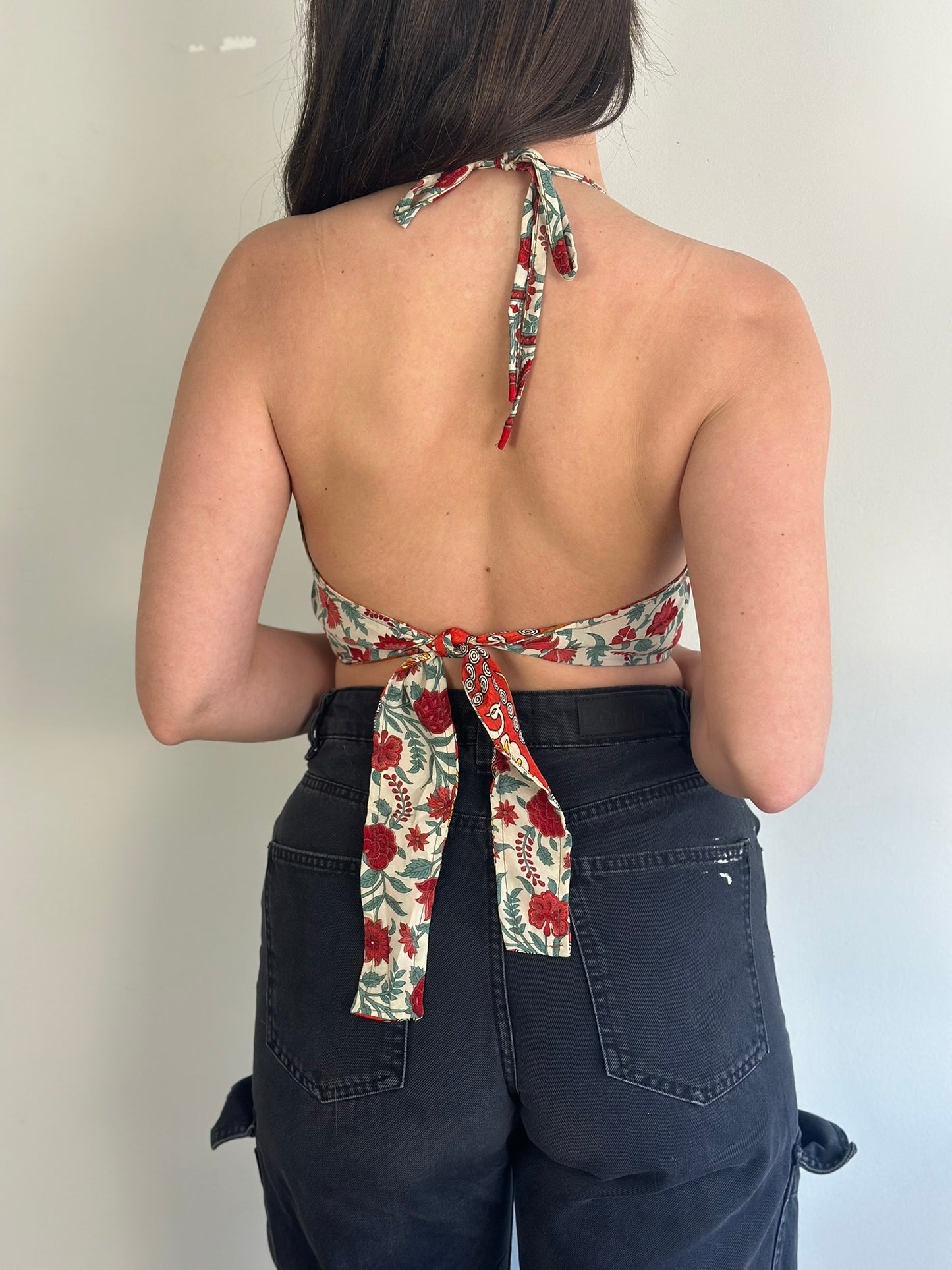 Silk Double Face Crop Top