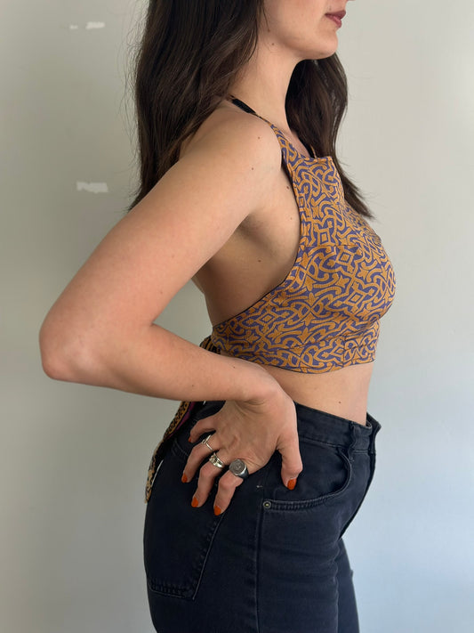Silk Double Face Crop Top