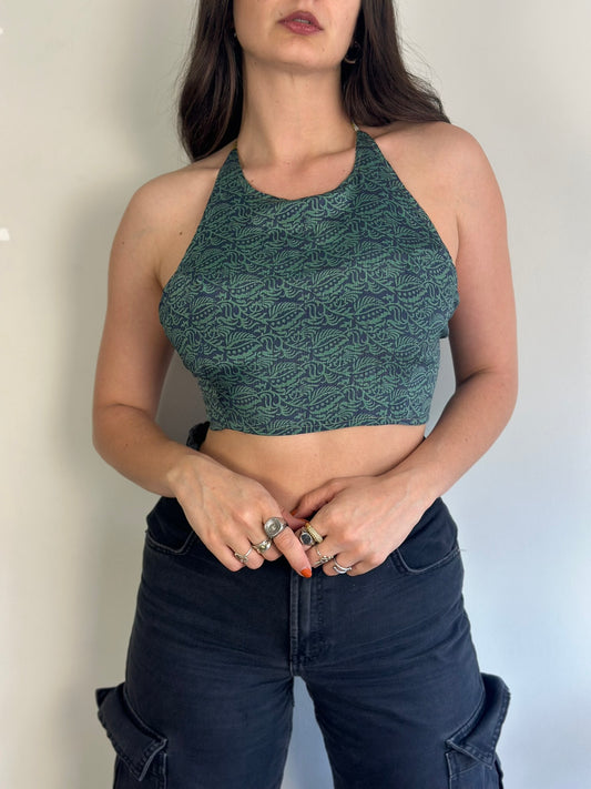 Silk Double Face Crop Top