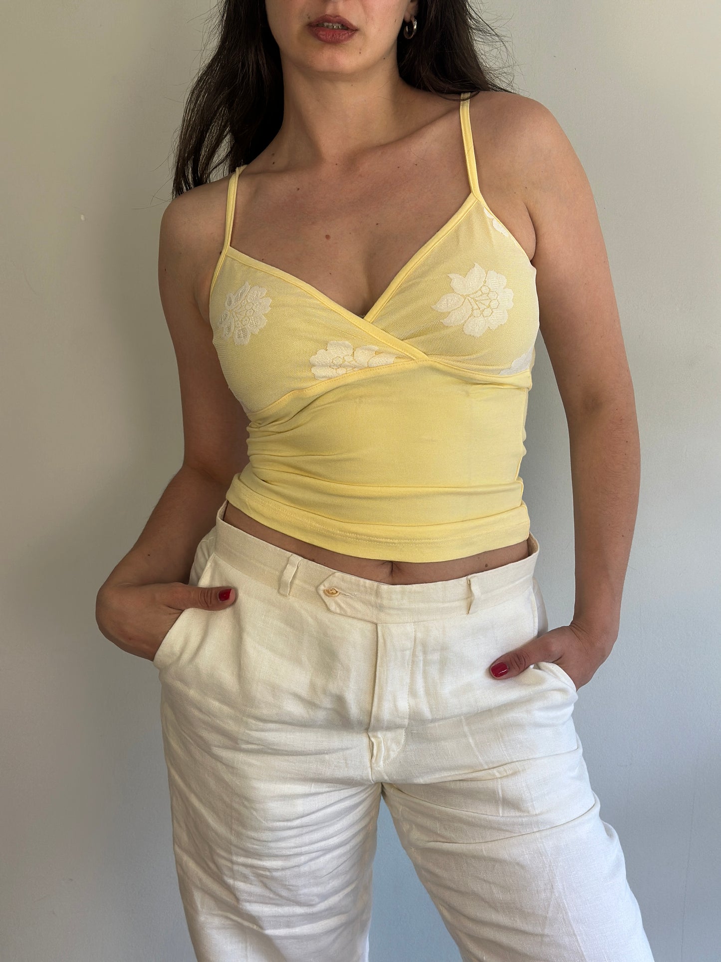 Yellow Top with lace details