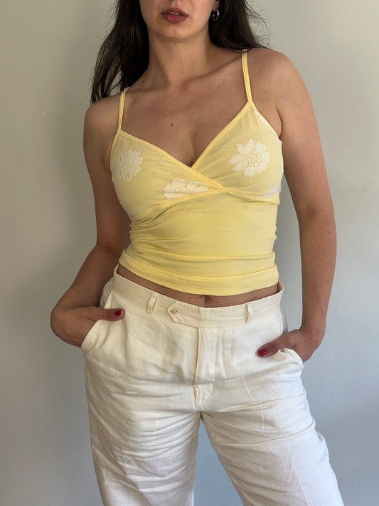 Yellow Top with lace details