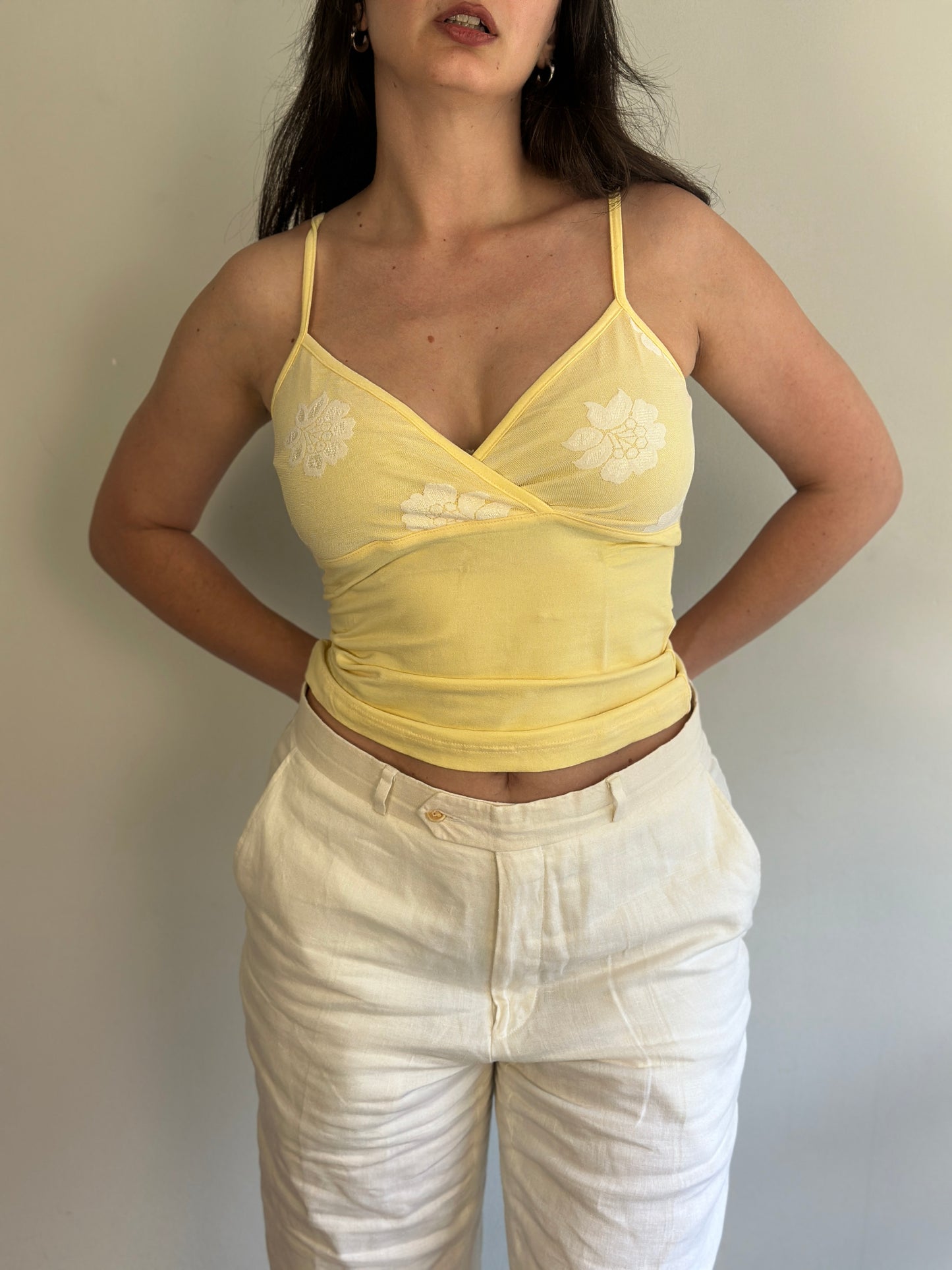 Yellow Top with lace details