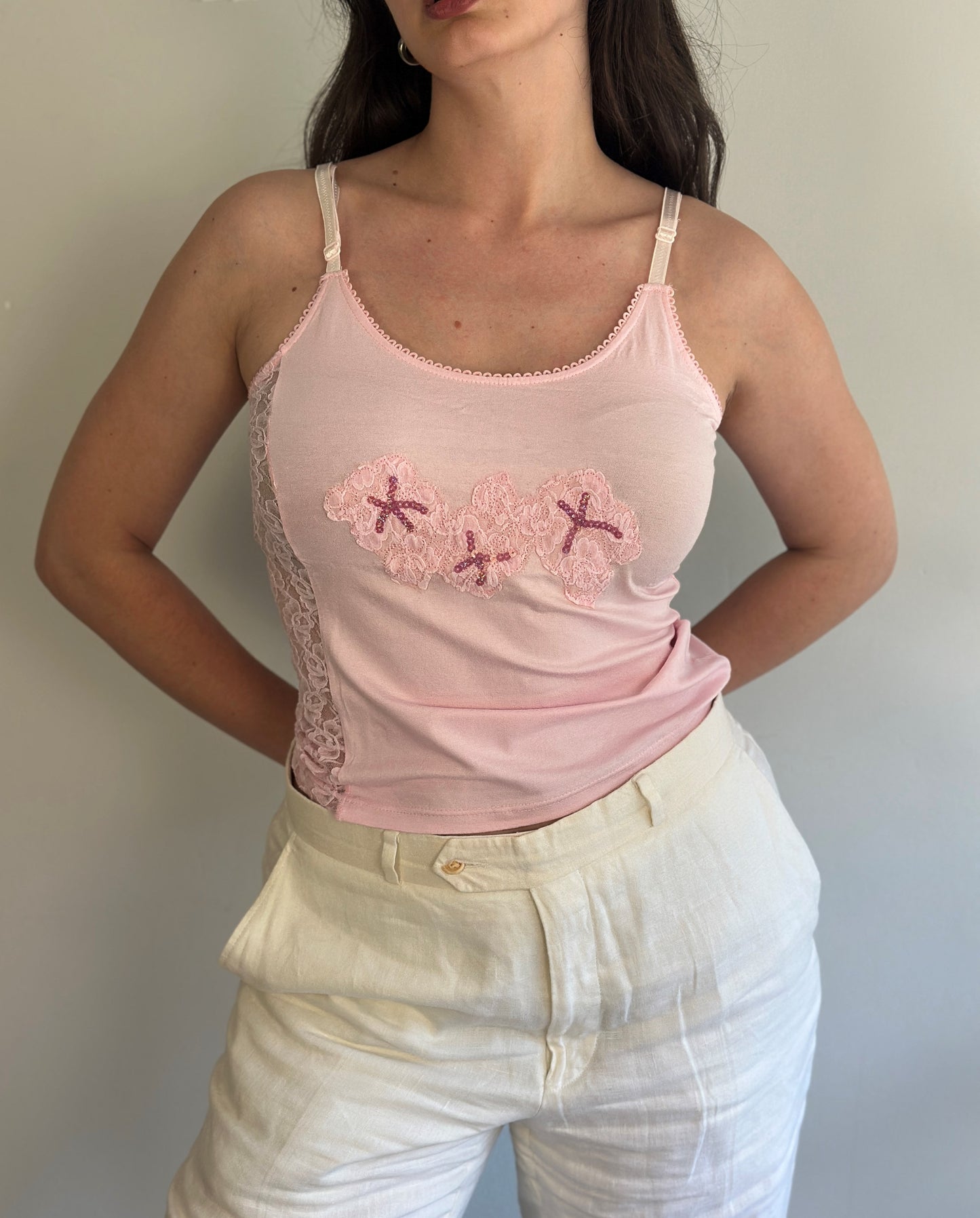Baby Pink Top with lace details