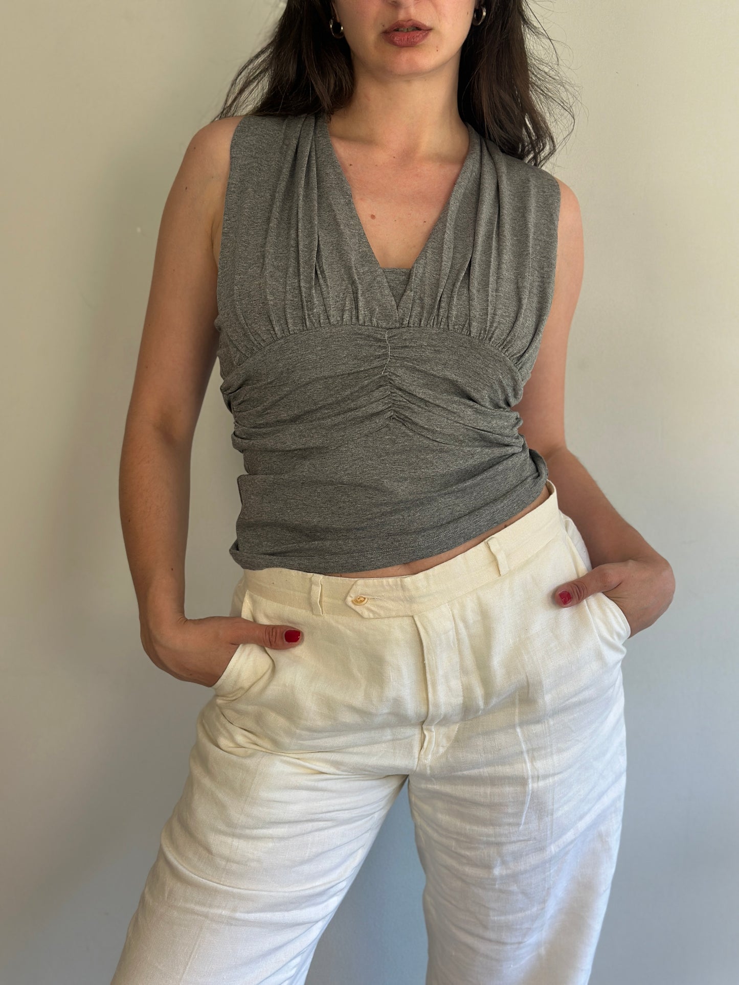 Grey Halter Top