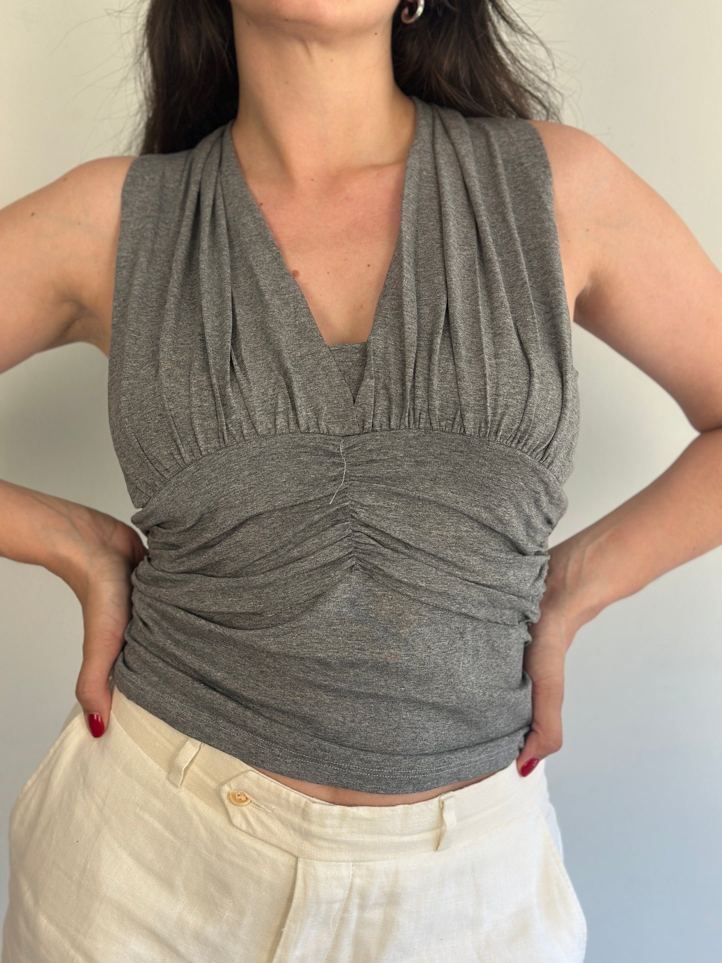 Grey Halter Top