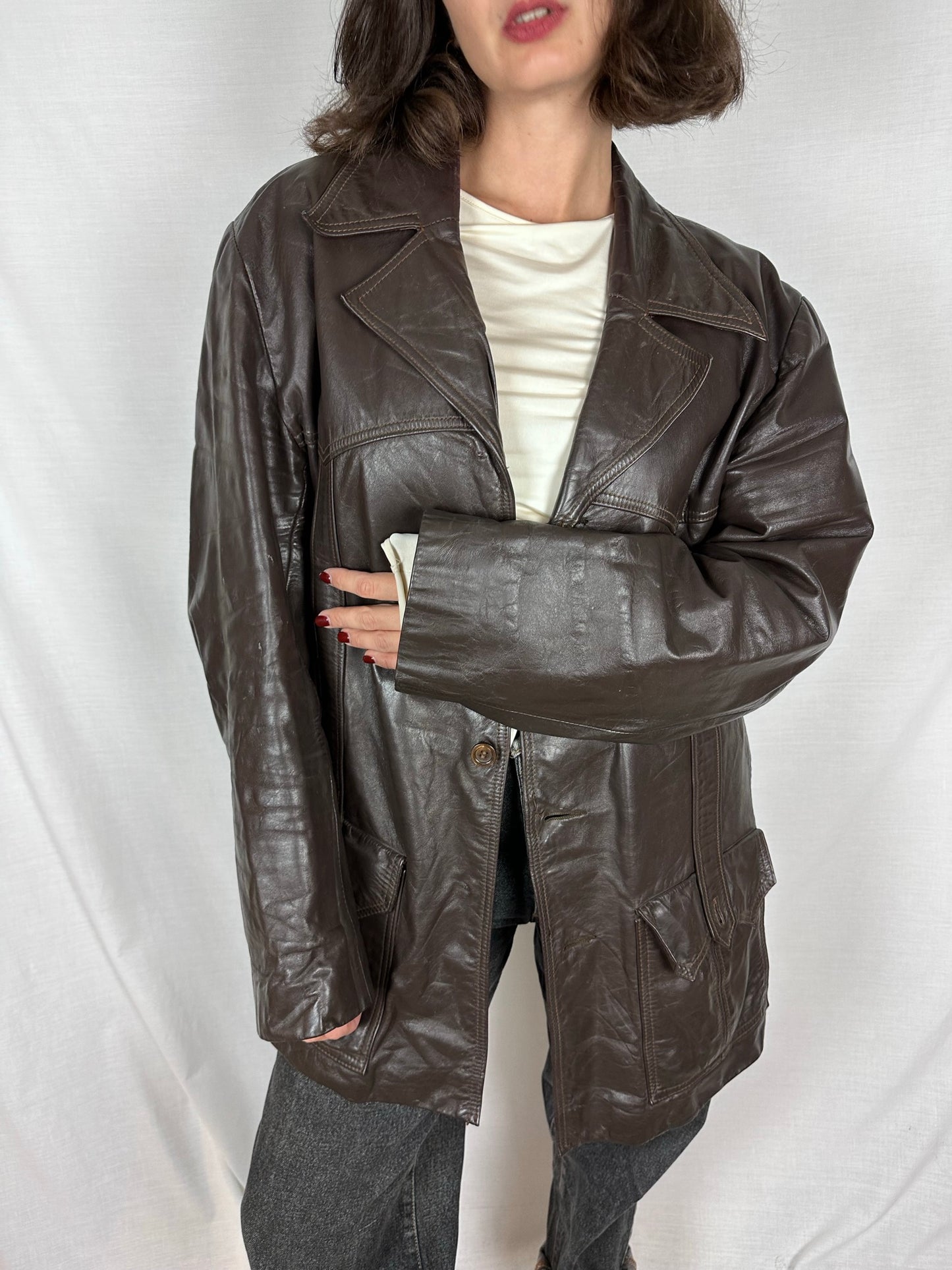 Chocolate Brown Leather Jacket