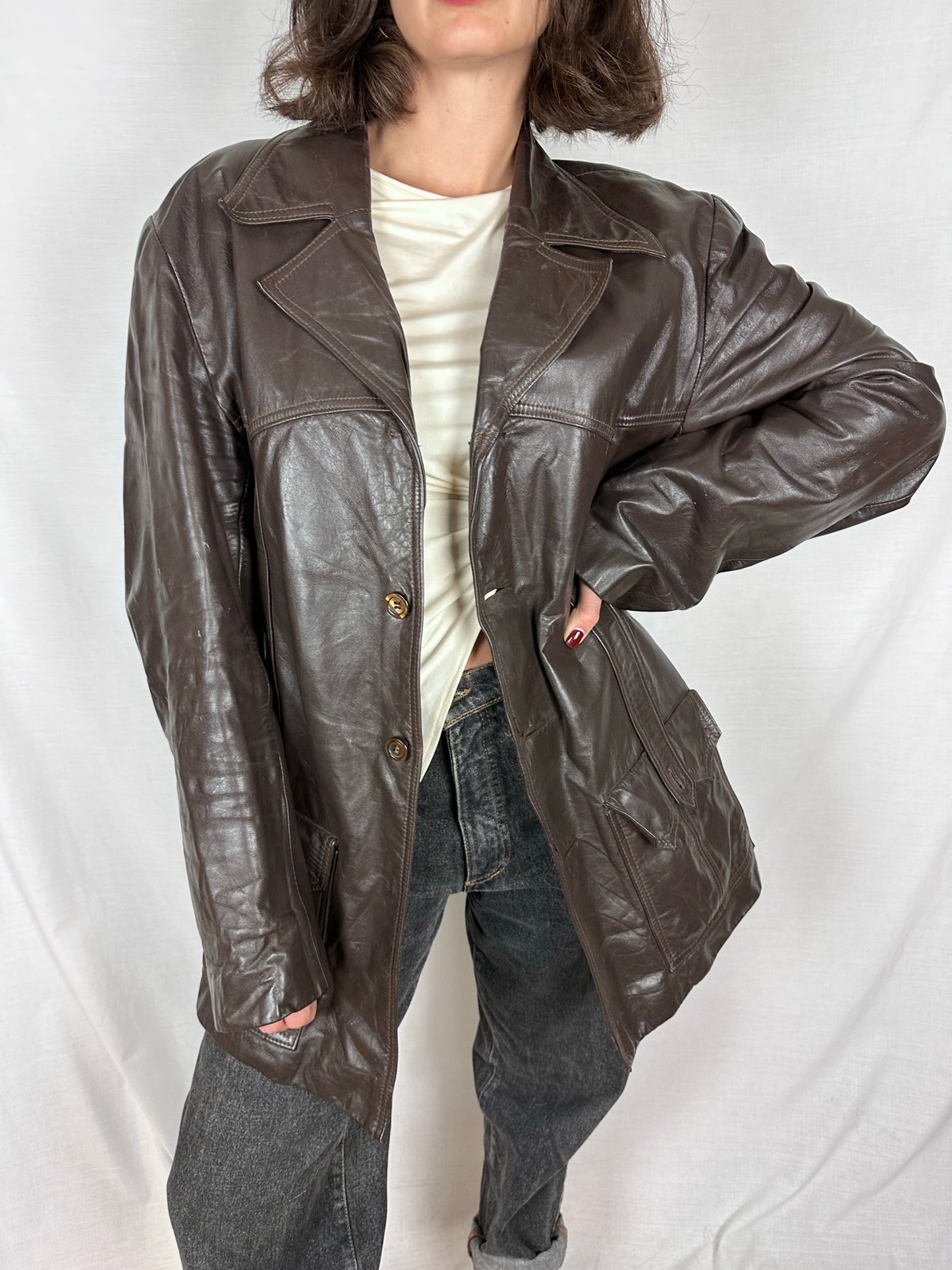 Chocolate Brown Leather Jacket