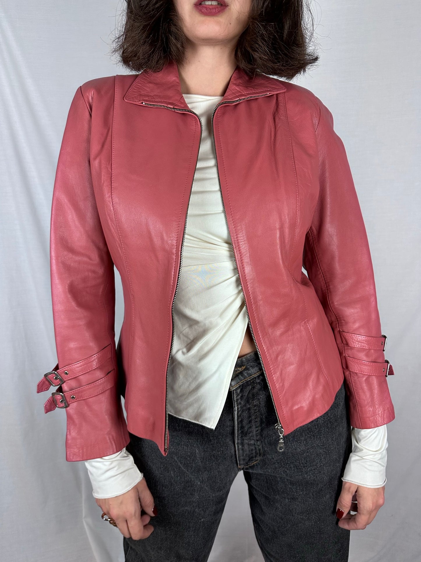 Vintage Puce Leather Jacket