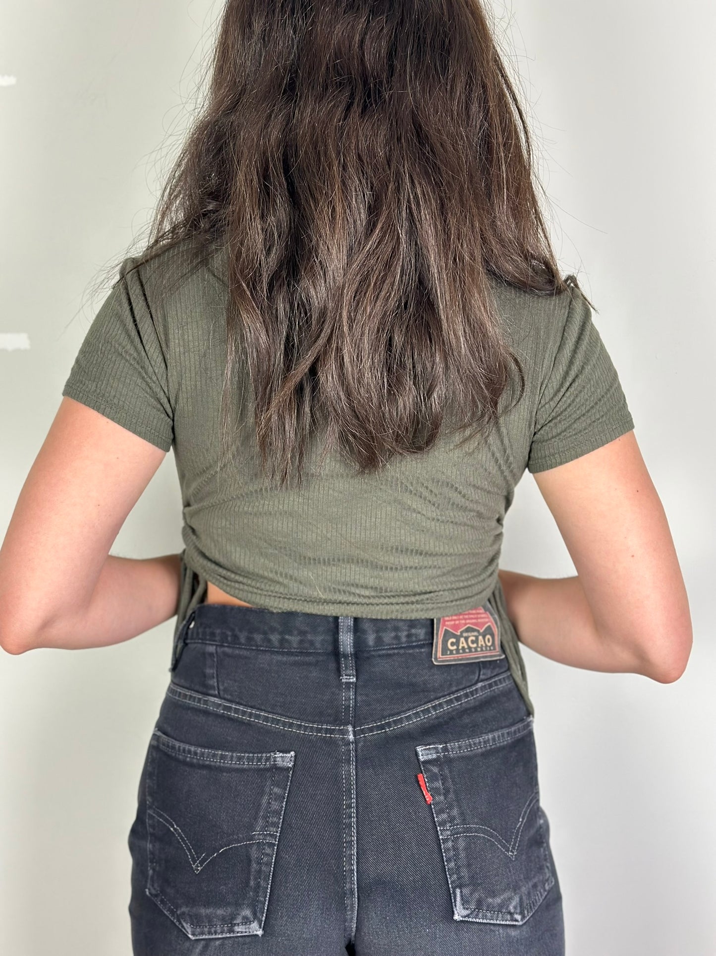Khaki Crop Top