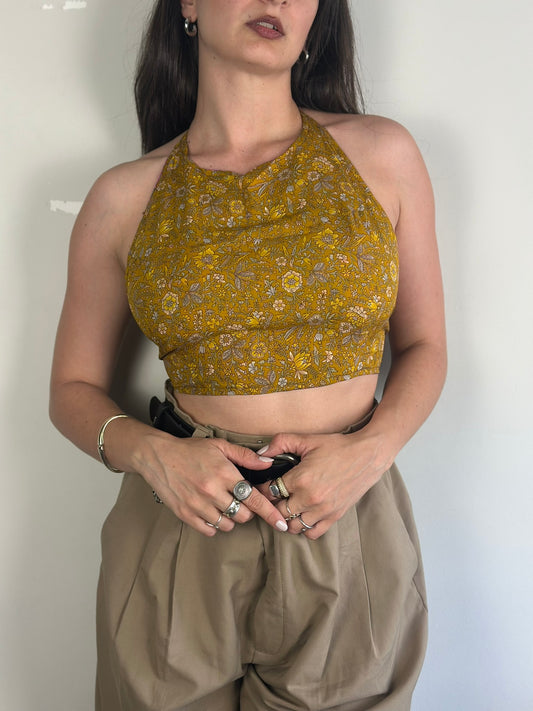 Silk Double Face Crop Top