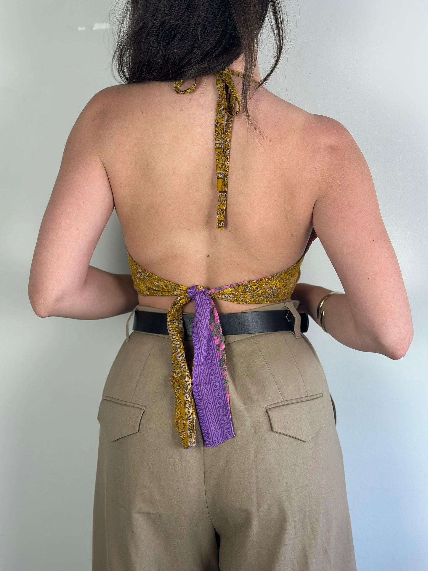 Silk Double Face Crop Top