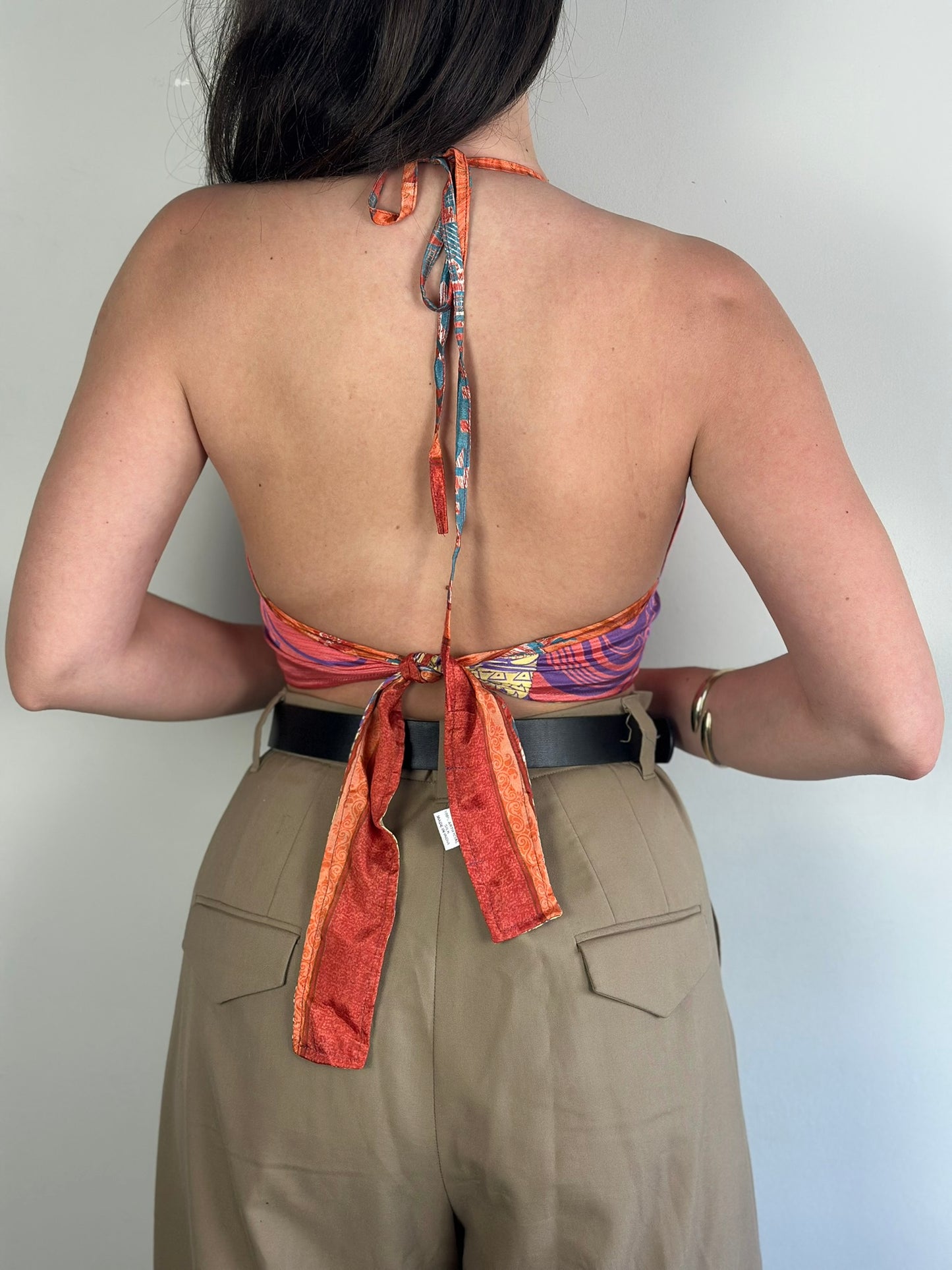 Silk Double Face Crop Top