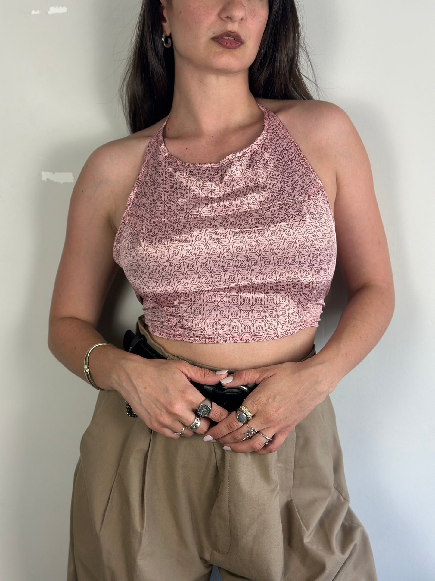 Silk Double Face Crop Top