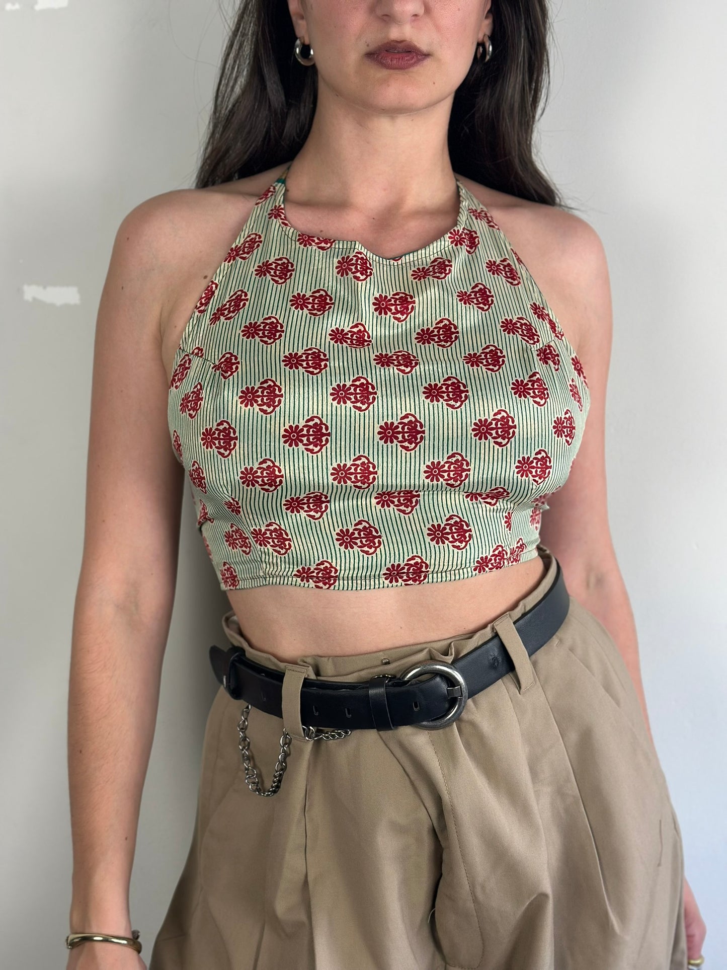 Silk Double Face Crop Top